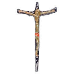 Mid-Century Modern Ceramic Crucifix