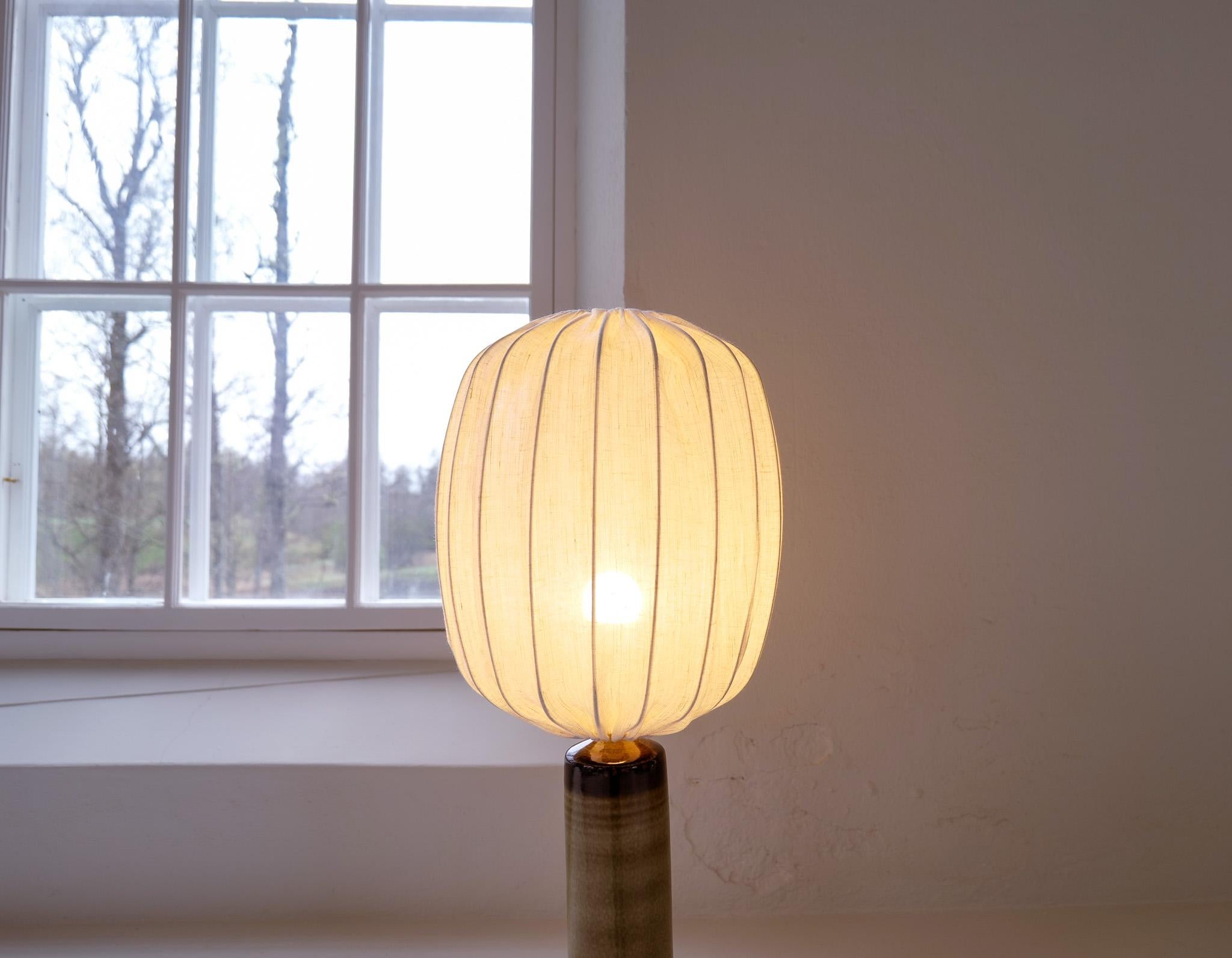Mid-Century Modern Ceramic Earthy Table Lamp Rörstrand Olle Alberius Sweden For Sale 3