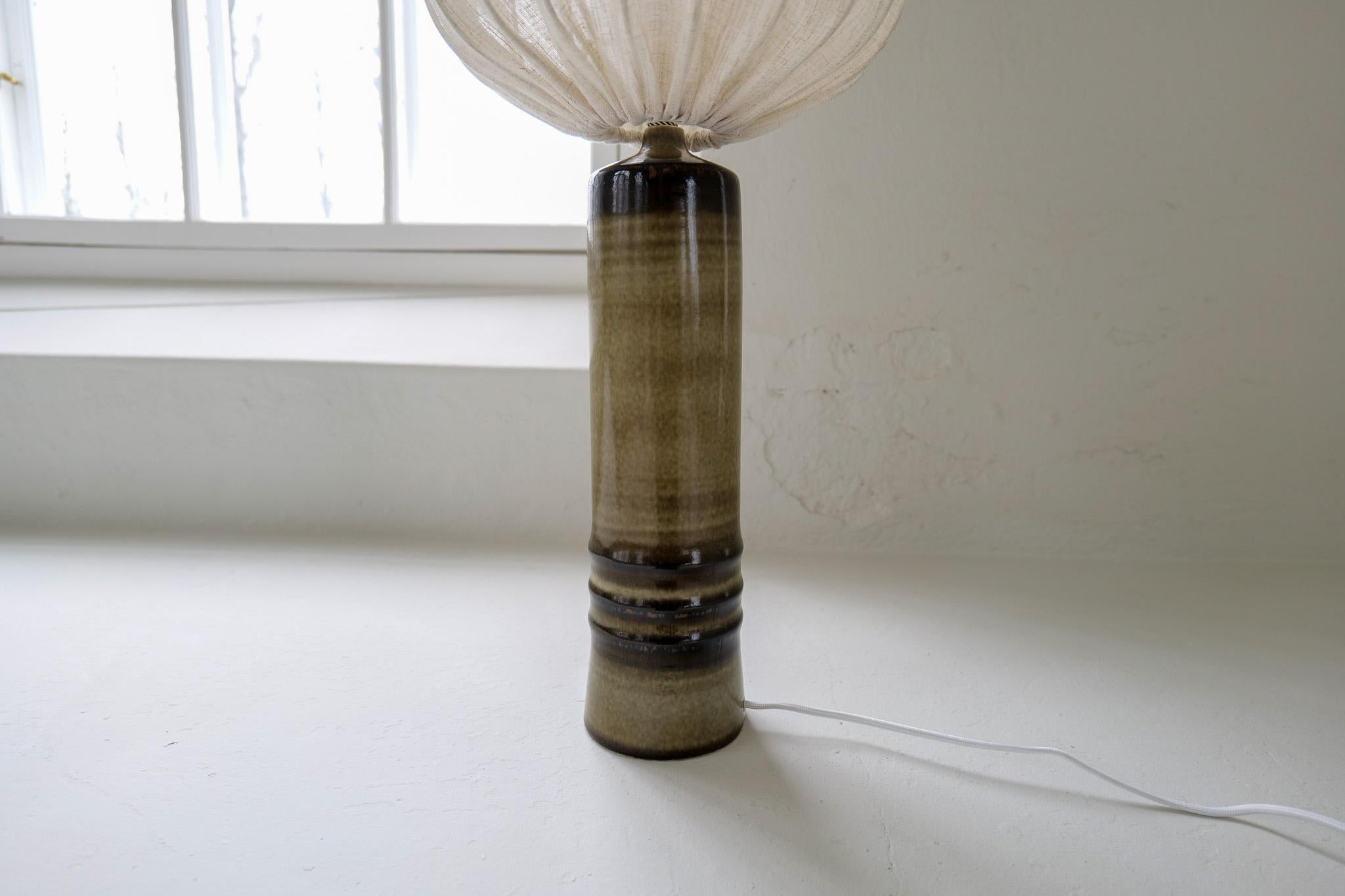 Mid-Century Modern Ceramic Earthy Table Lamp Rörstrand Olle Alberius Sweden For Sale 6