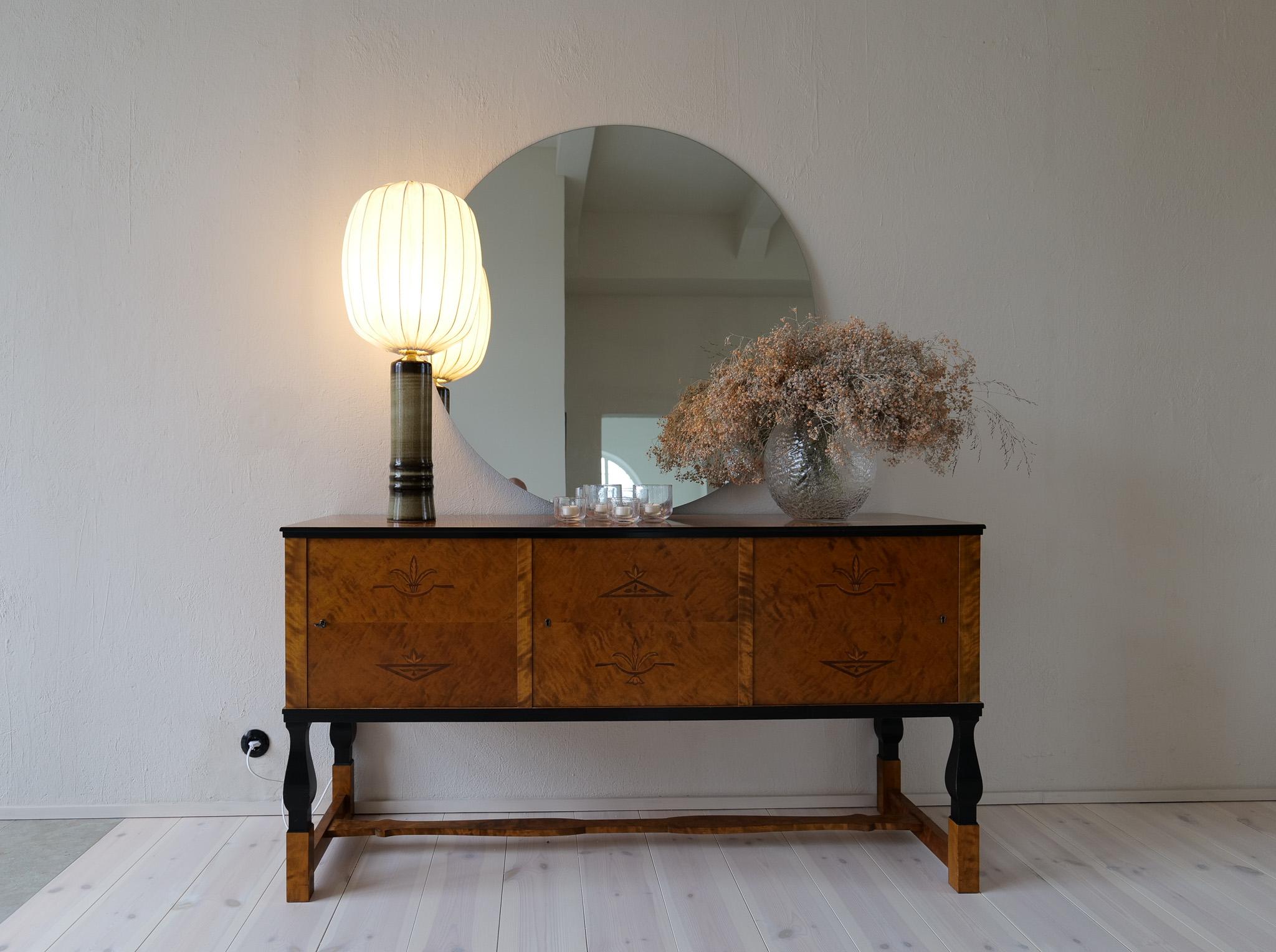 Late 20th Century Mid-Century Modern Ceramic Earthy Table Lamp Rörstrand Olle Alberius Sweden For Sale
