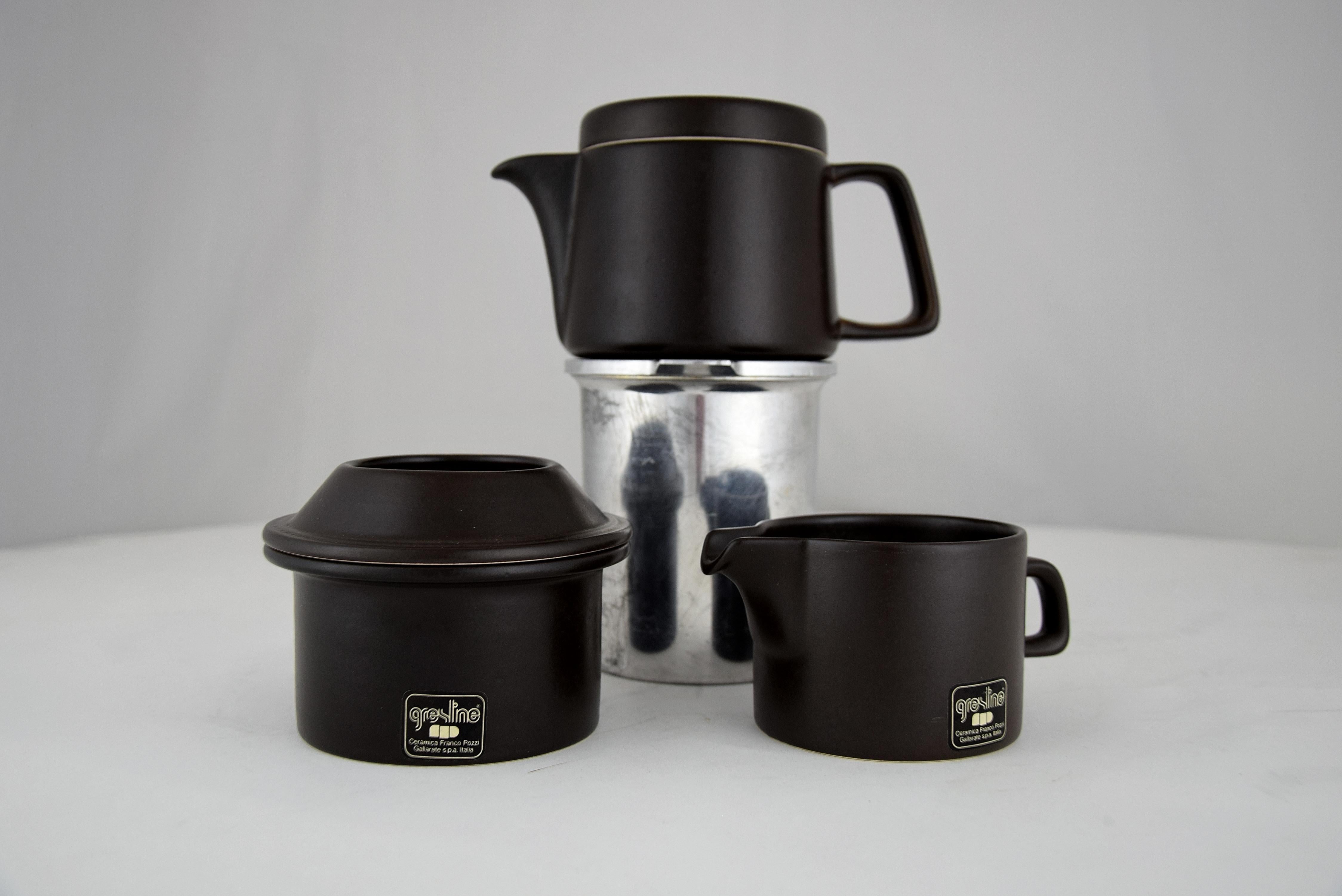 Mid-Century Modern Ceramic Espresso Set by Franco Pozzi For Sale 3