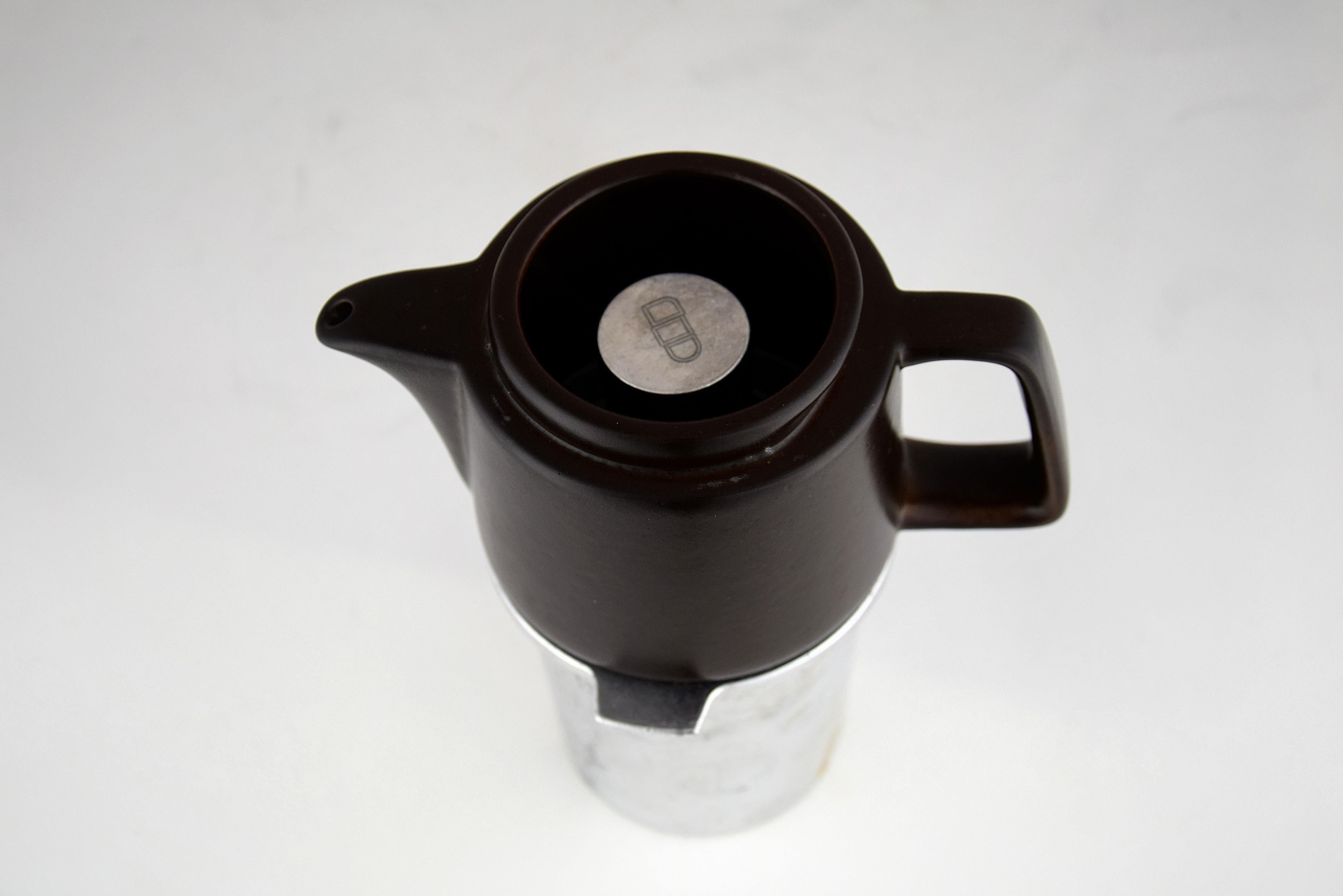 Italian Mid-Century Modern Ceramic Espresso Set by Franco Pozzi For Sale