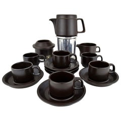 Modernes Espresso-Set aus Keramik aus der Mitte des Jahrhunderts von Franco Pozzi