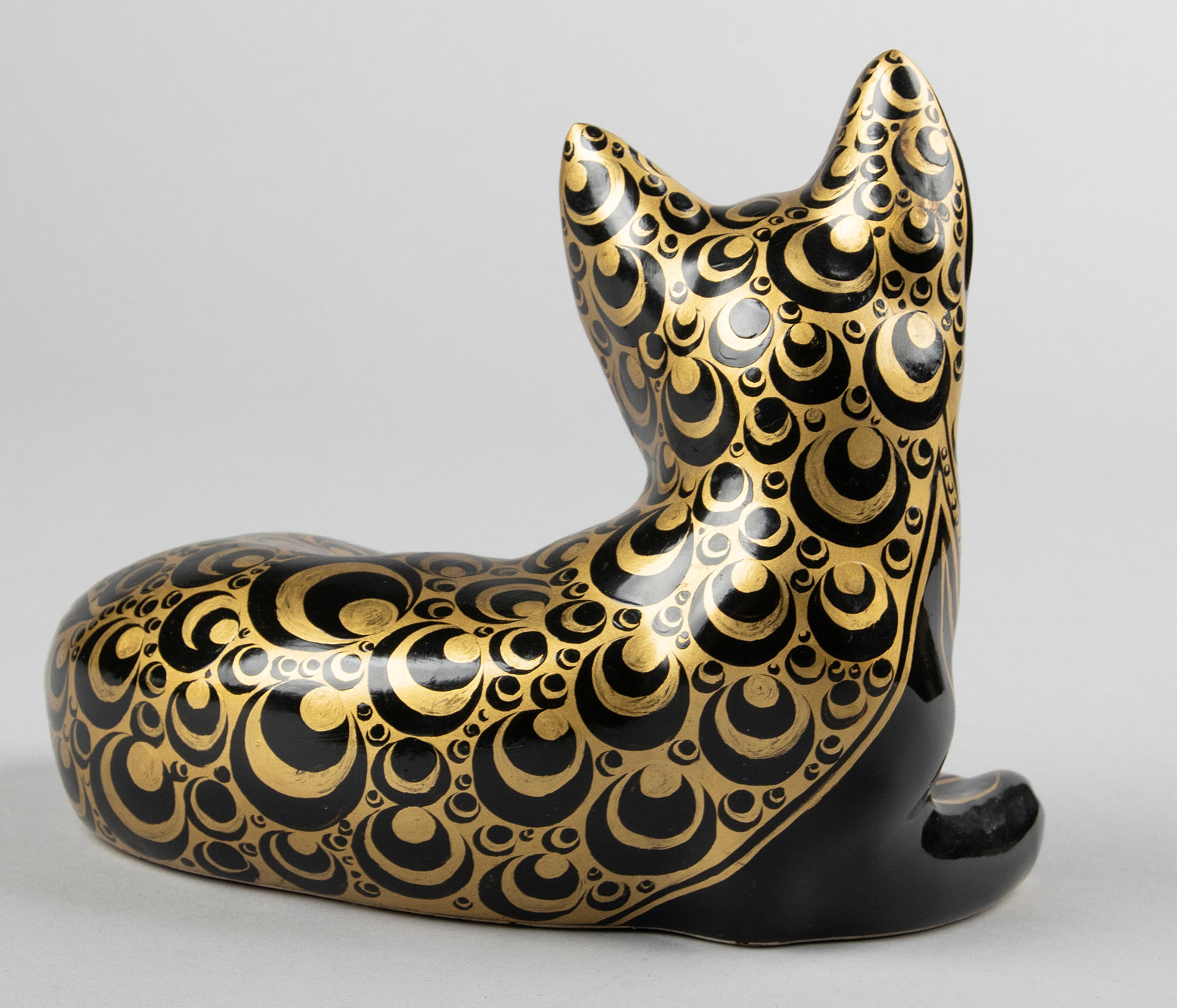 Mid-20th Century Mid-Century Modern Ceramic Figurine of a Cat