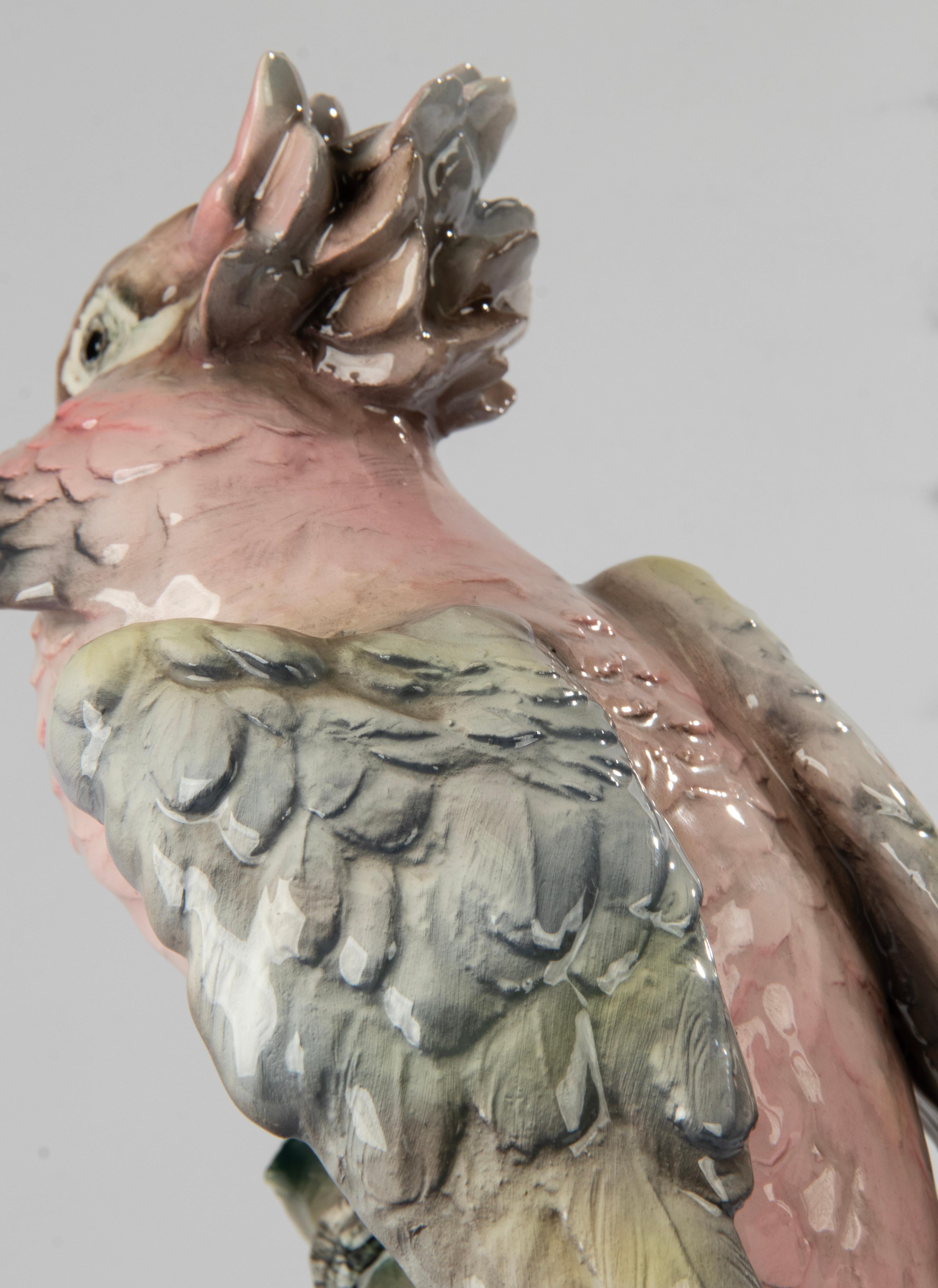 Mid-Century Modern Ceramic Figurine of a Parrot For Sale 12