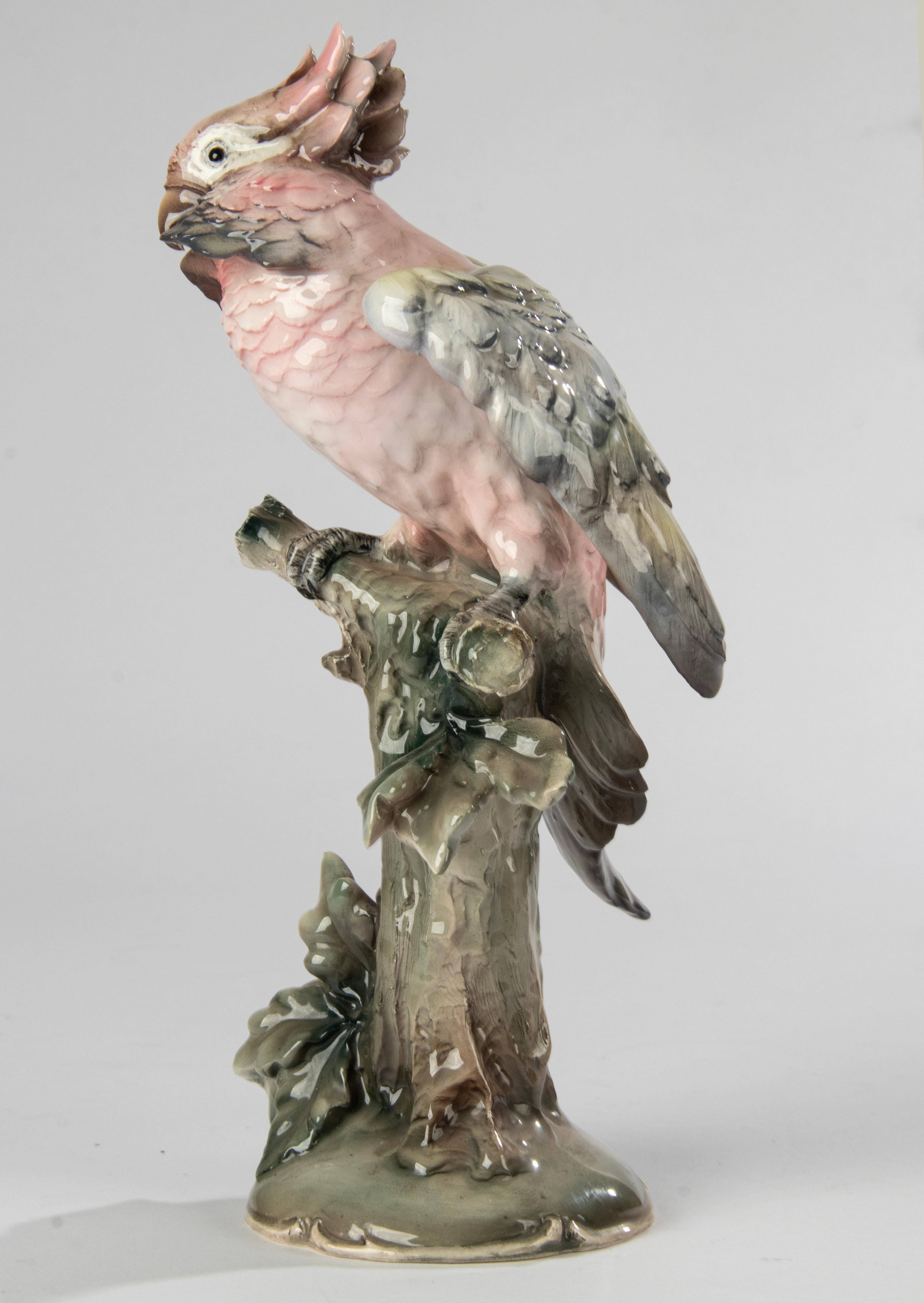 Italian Mid-Century Modern Ceramic Figurine of a Parrot For Sale
