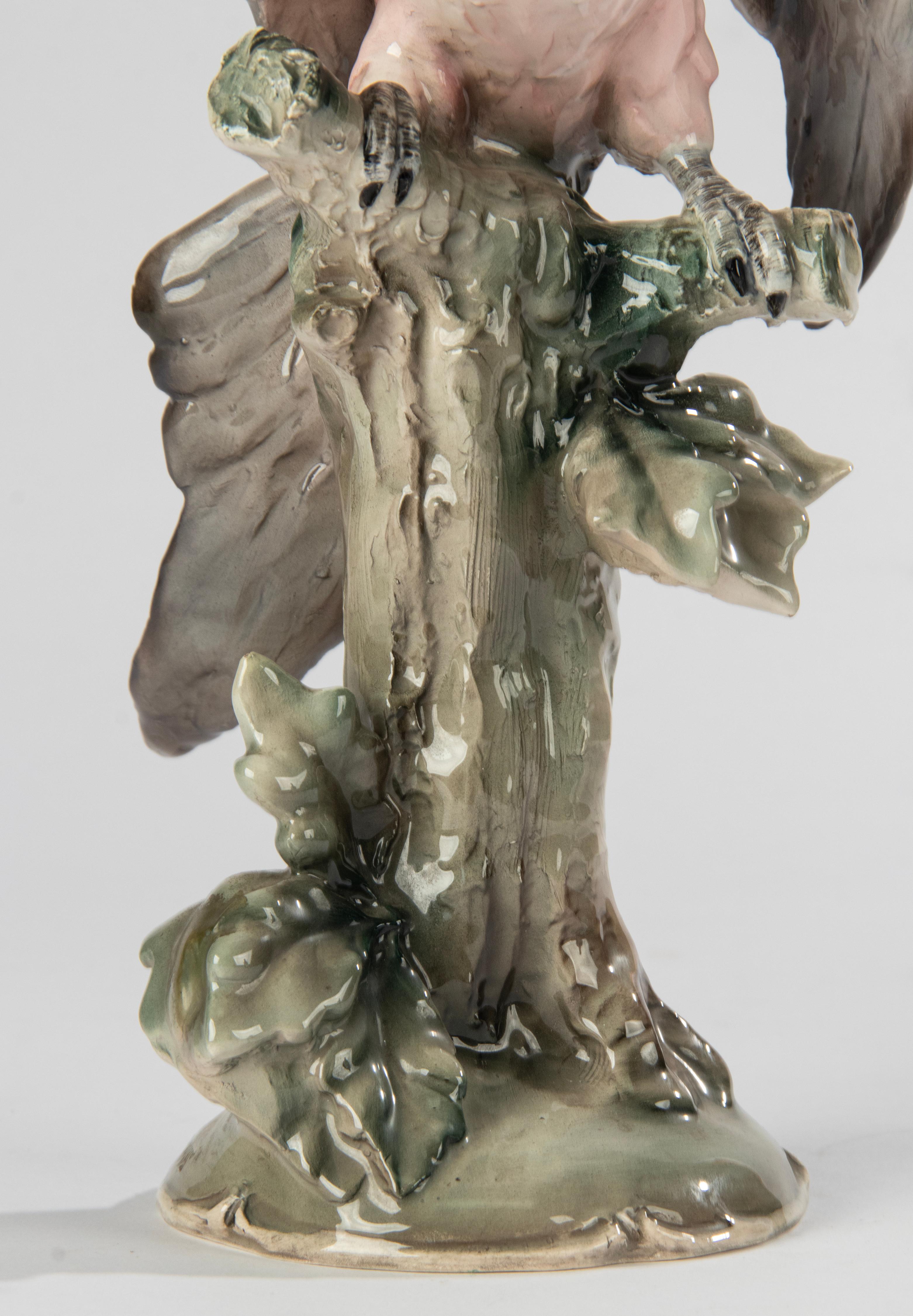 Mid-20th Century Mid-Century Modern Ceramic Figurine of a Parrot For Sale