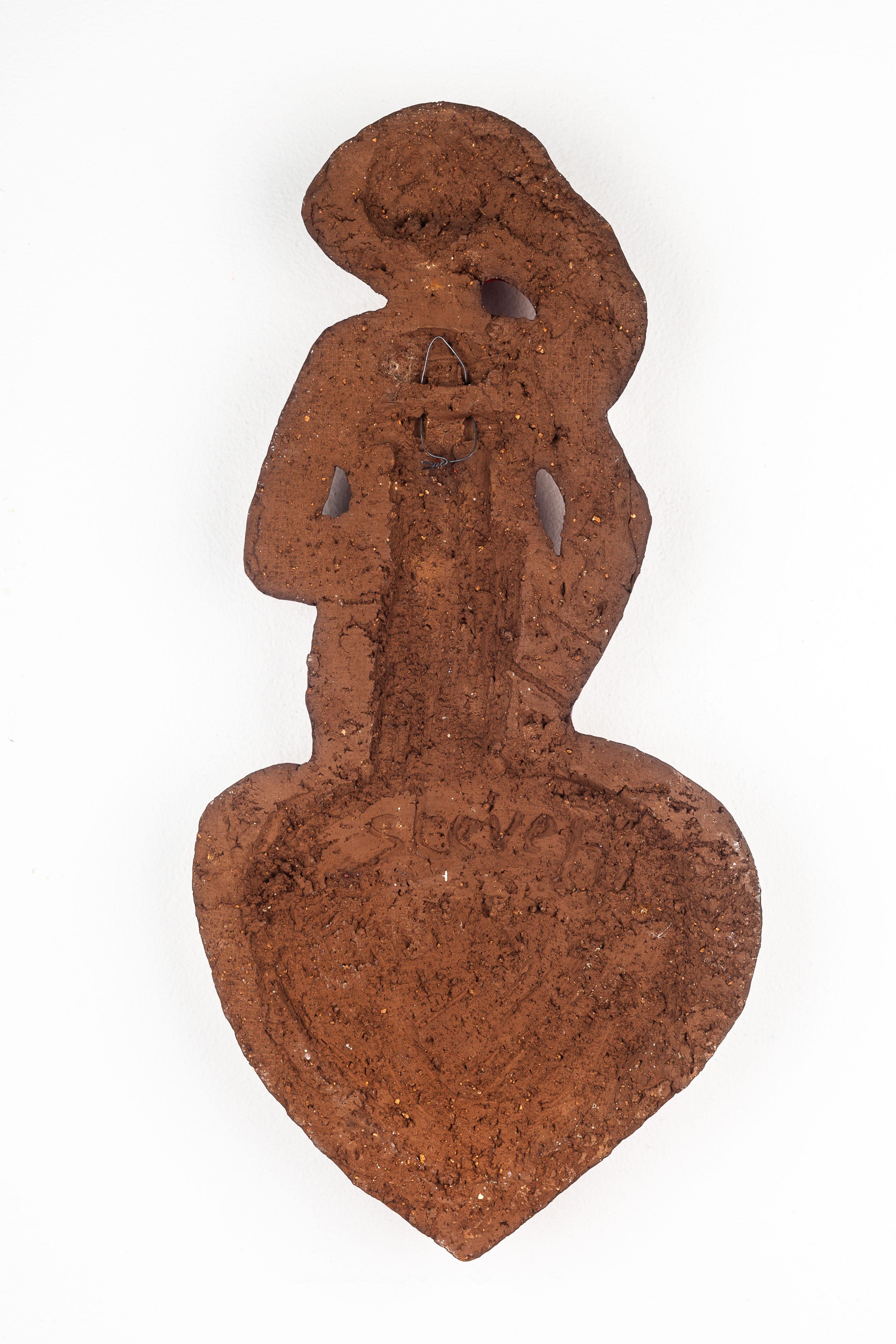 Moderne Keramikfigur auf Herz aus der Mitte des Jahrhunderts, 15- Zoll im Angebot 4