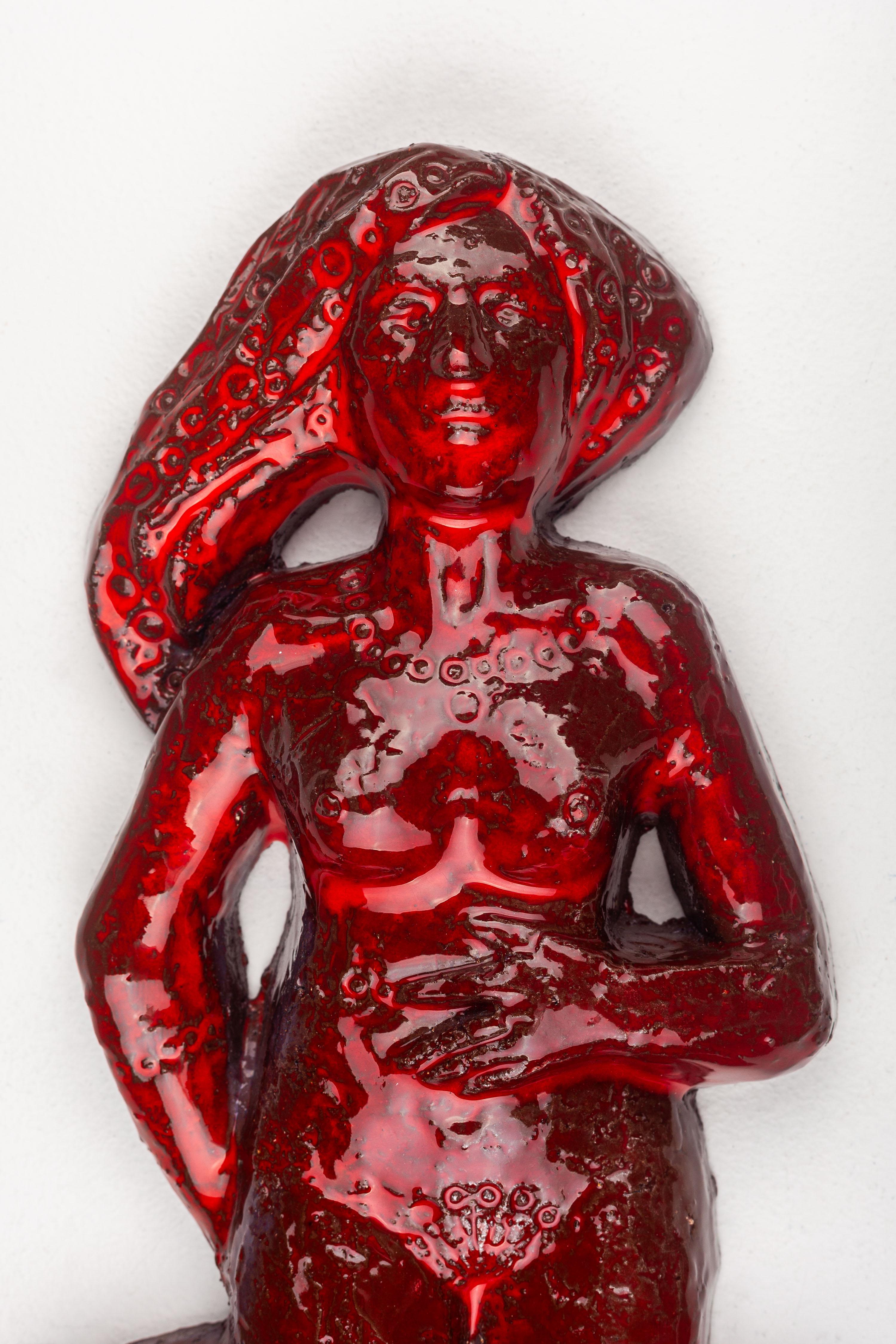 Mid-Century Modern Ceramic Figurine on Heart, 15-Inch For Sale 6