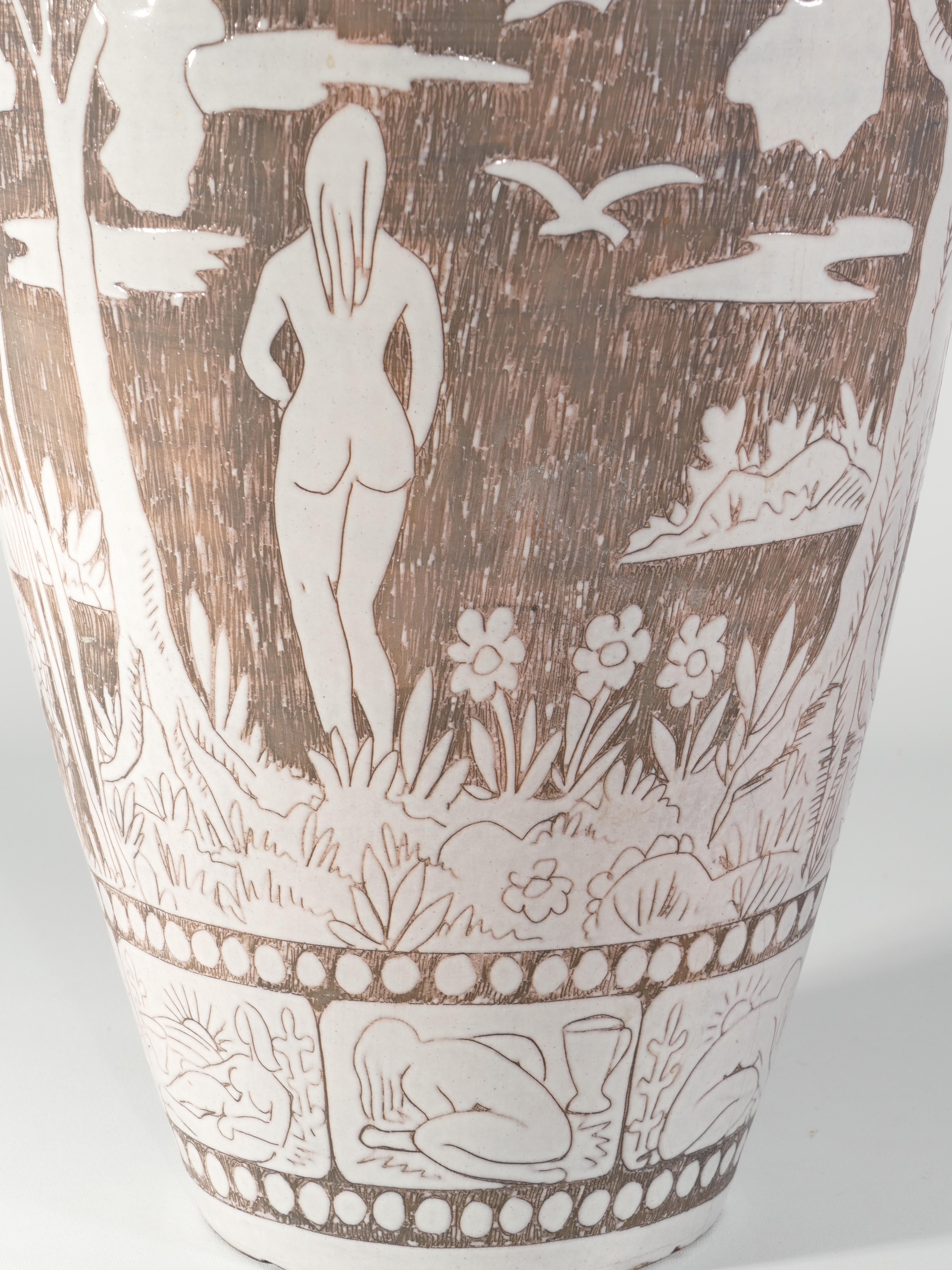 Mid-Century Modern Ceramic Floor Vase by Sven Törngren, Törngren's pottery For Sale 6