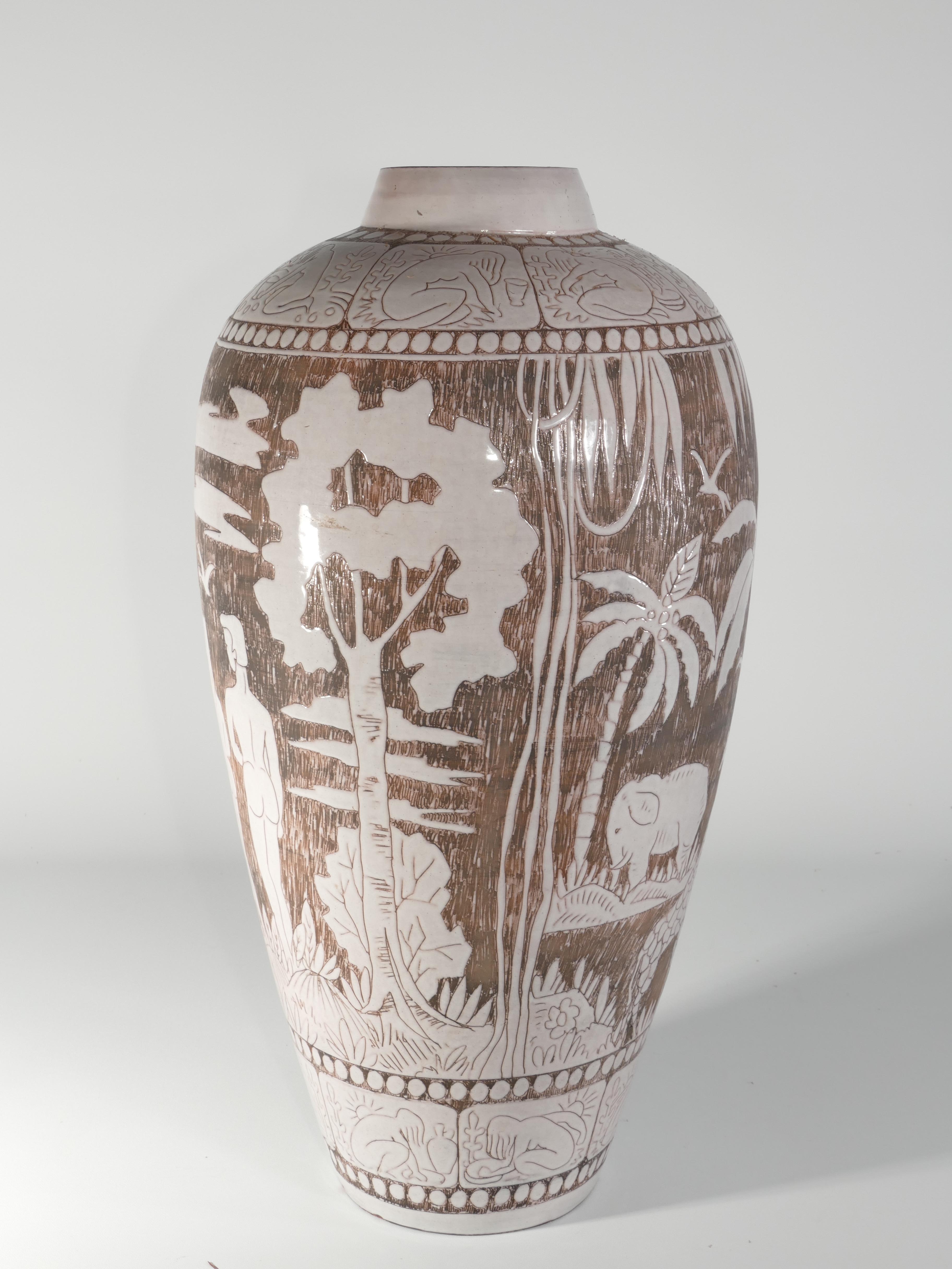 Mid-20th Century Mid-Century Modern Ceramic Floor Vase by Sven Törngren, Törngren's pottery For Sale