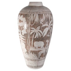Vase de sol en céramique moderne du milieu du siècle de Sven Törngren, poterie de Törngren