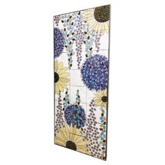 Mid-Century Modern Ceramic Floral Panel, 1960s