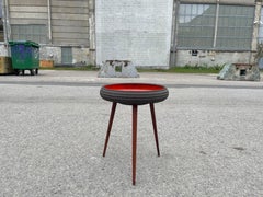 Mid-century modern ceramic flower table with teak legs from the 1960´s
