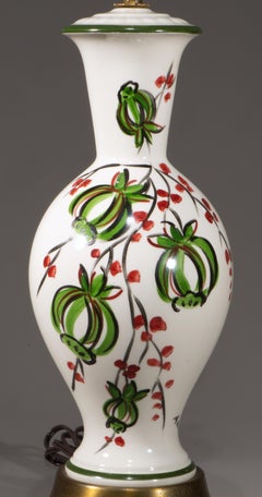 Mid Century Modern Ceramic Hand Painted Urn Table Lamp, 1960s