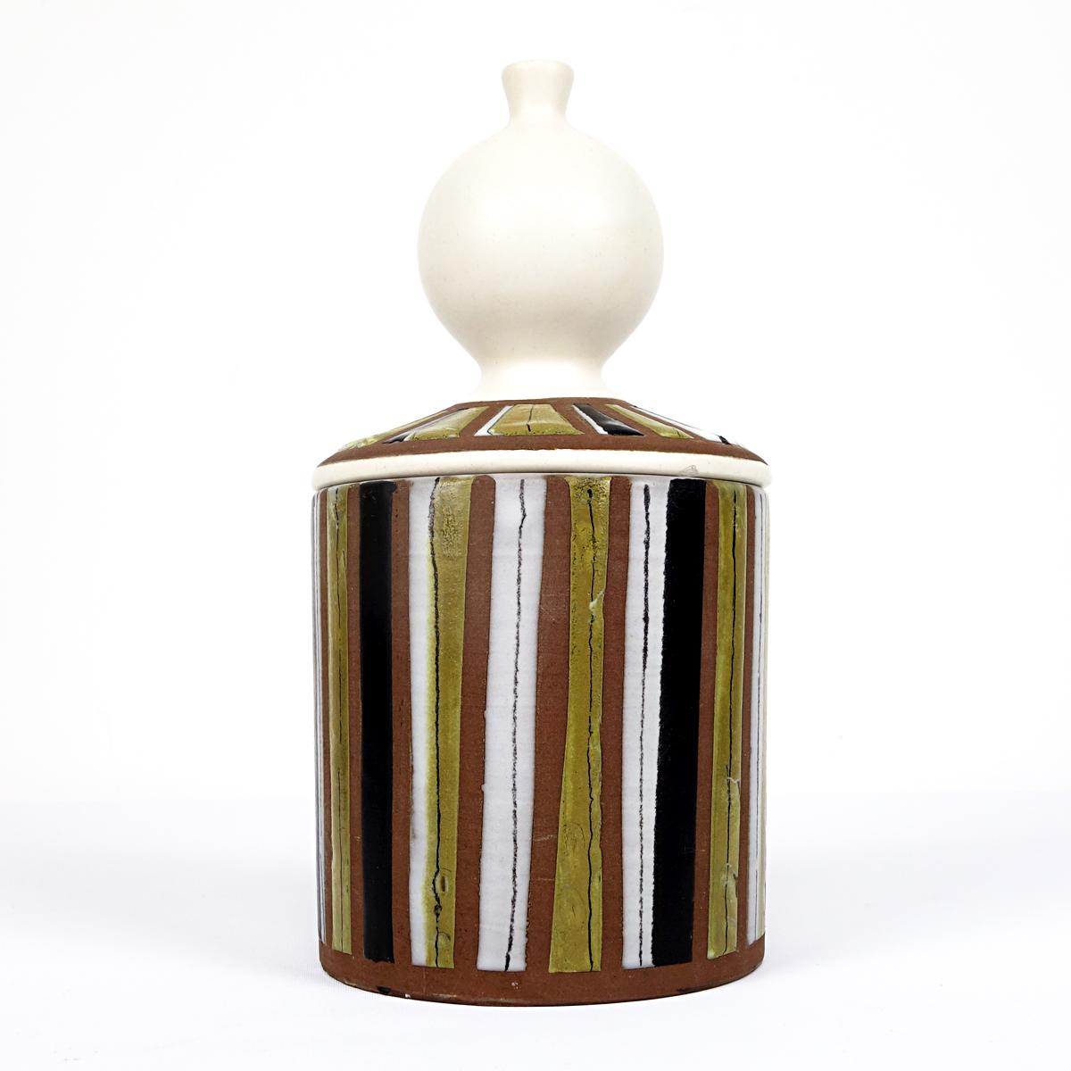 French Mid-Century Modern Ceramic Jar with Lid by Roger Capron for Vallauris