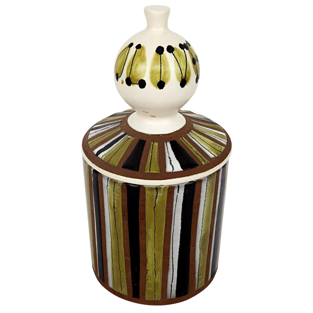 Mid-Century Modern Ceramic Jar with Lid by Roger Capron for Vallauris