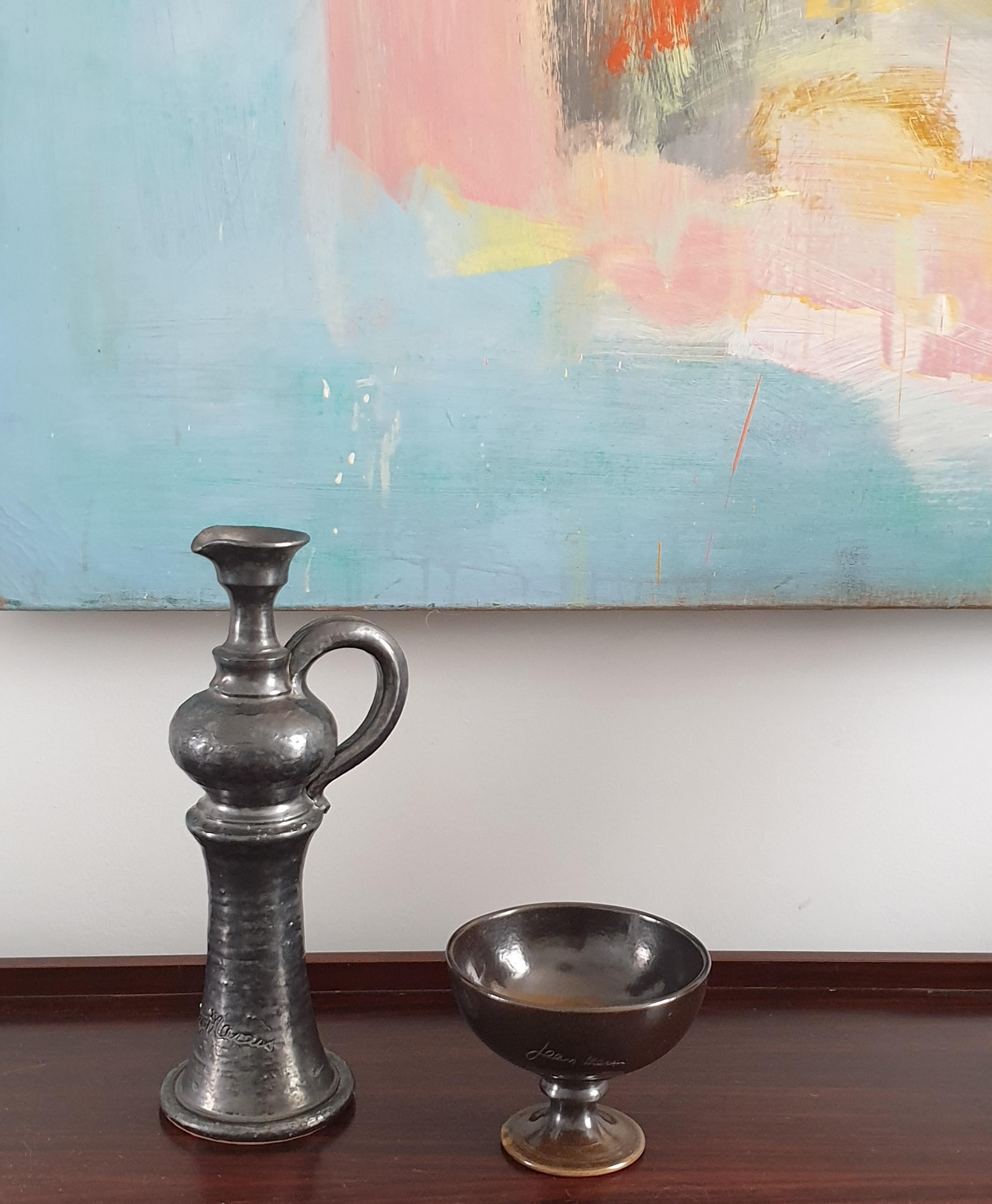 Mid-Century Modern Mid century Modern ceramic jug and bowl by Jean Marais For Sale