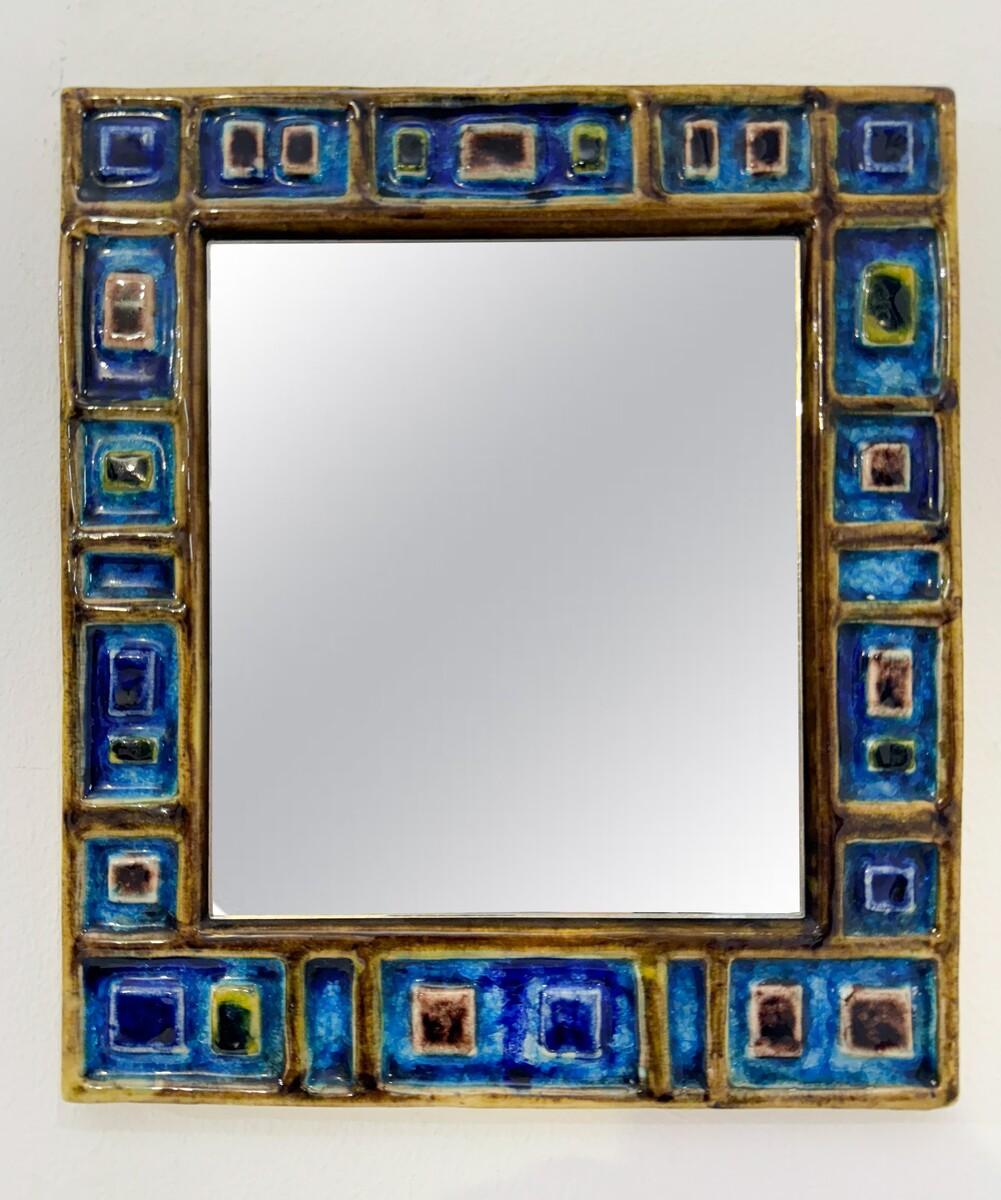 Mid-Century Modern Ceramic Mirror For Sale 1
