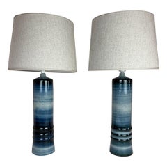 Mid-Century Modern Ceramic Pair of Table Lamps Rörstrand Olle Alberius Sweden