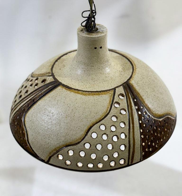 European Mid-Century Modern Ceramic Pendant Lamp, Scandinavian, 1960s For Sale