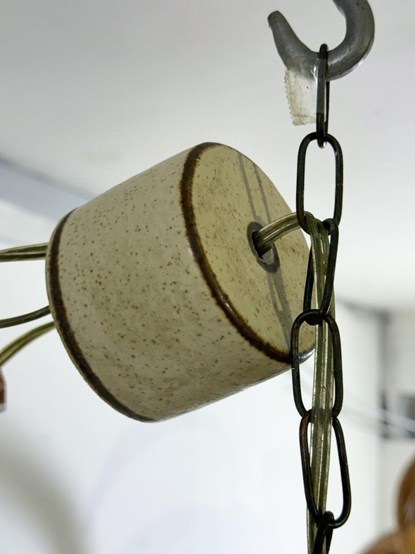 Mid-Century Modern Ceramic Pendant Lamp, Scandinavian, 1960s For Sale 1