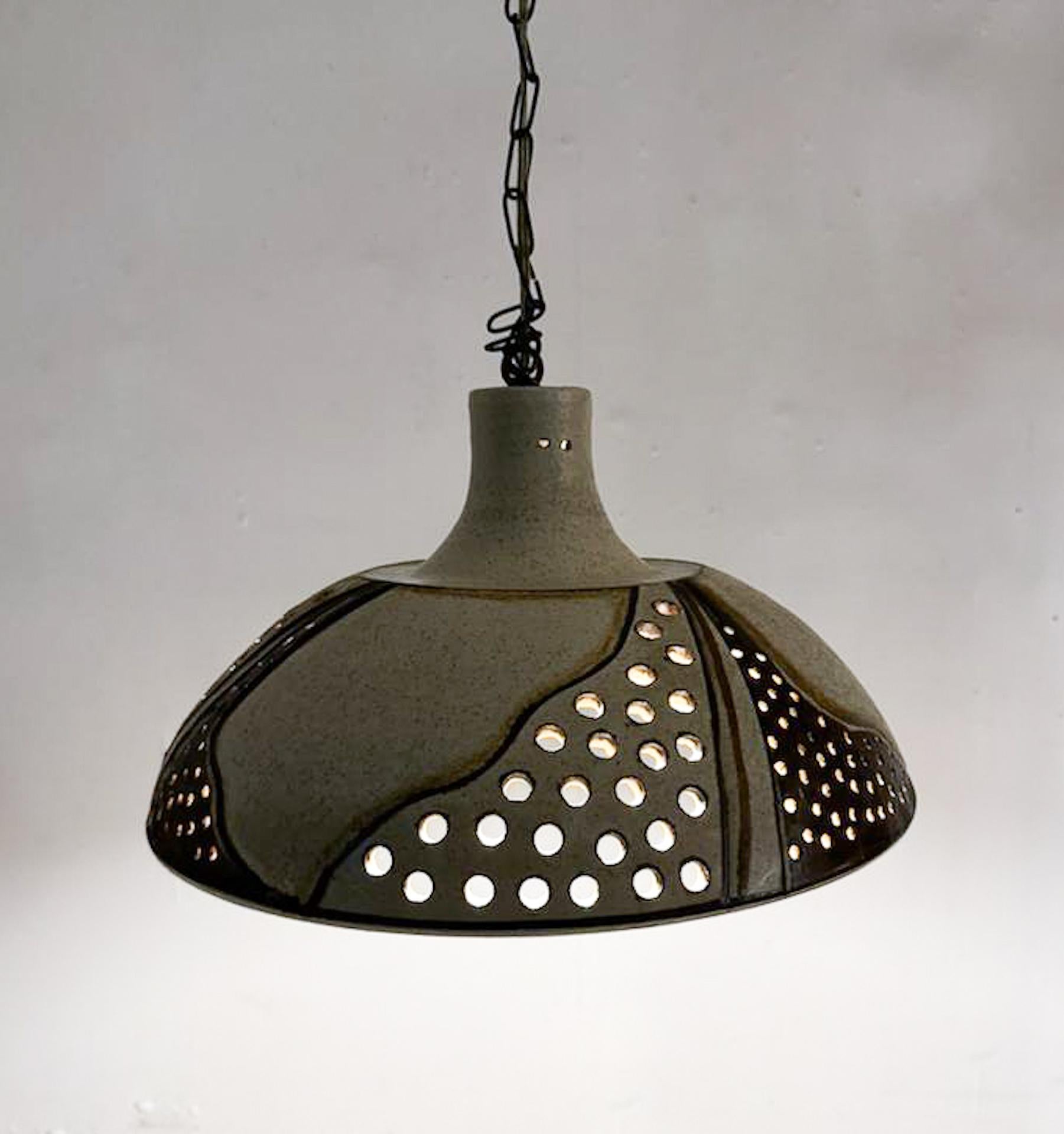 Mid-Century Modern Ceramic Pendant Lamp, Scandinavian, 1960s For Sale 1