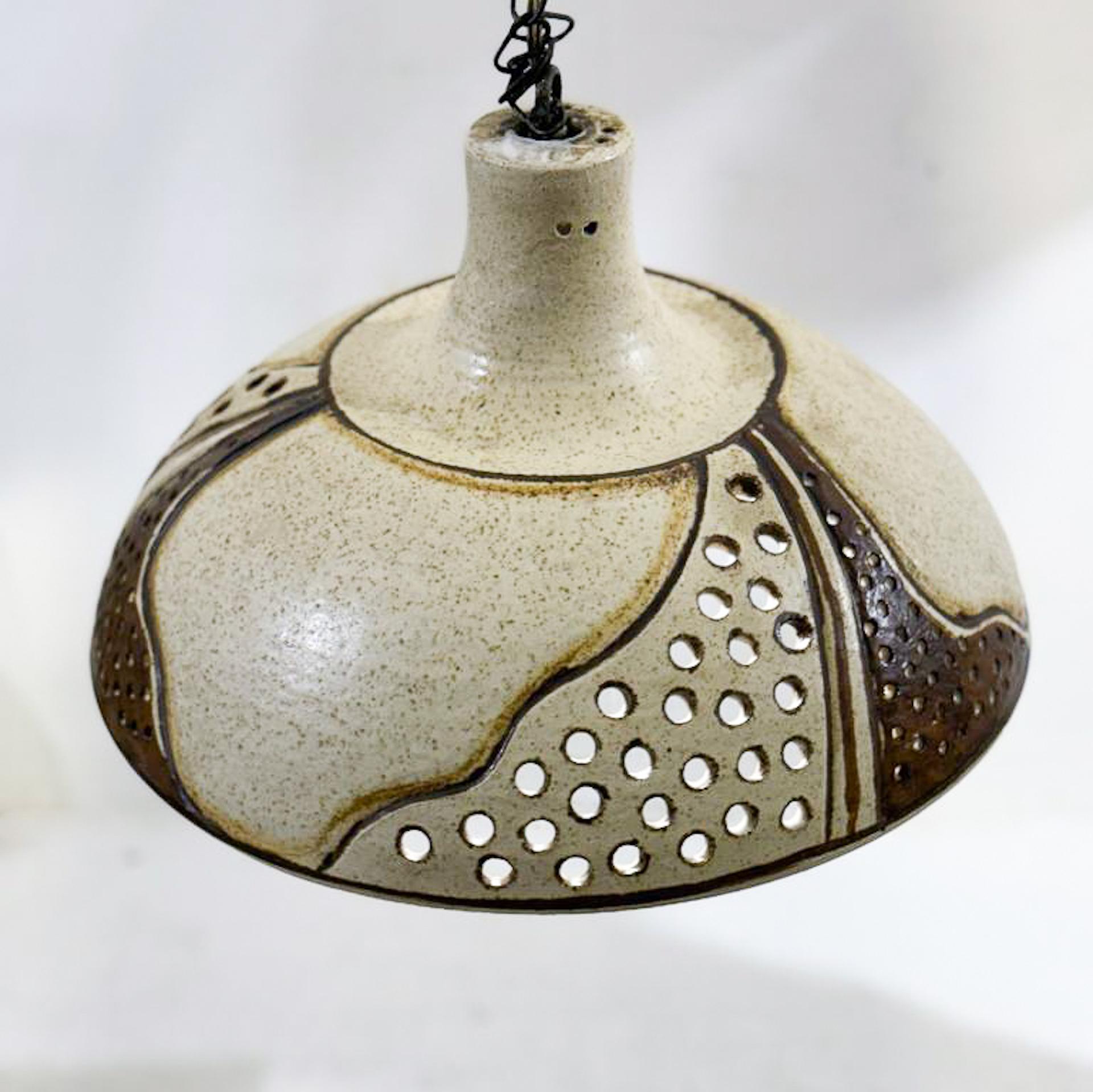 Mid-Century Modern Ceramic Pendant Lamp, Scandinavian, 1960s For Sale 2