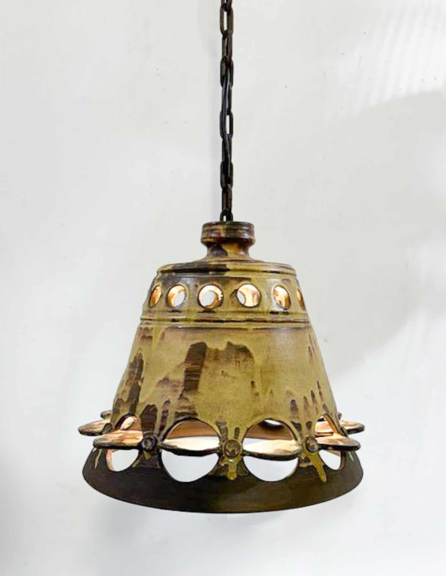 Mid-Century Modern Ceramic Pendant Lamp, Scandinavian, 1960s For Sale 3