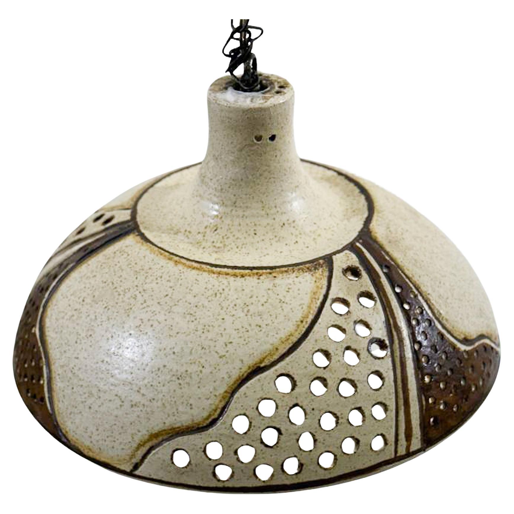 Mid-Century Modern Ceramic Pendant Lamp, Scandinavian, 1960s For Sale