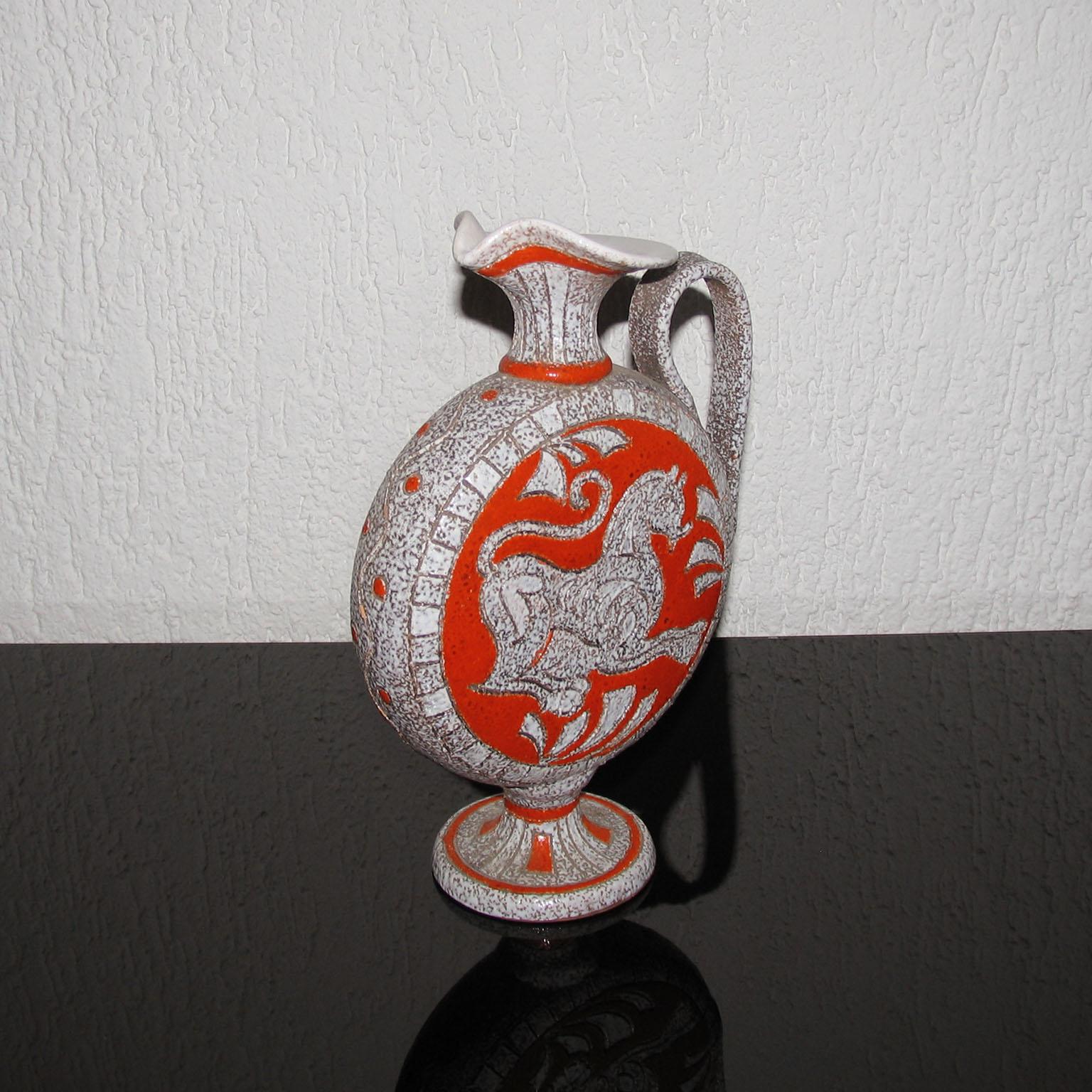 Jarra de cerámica moderna de mediados de siglo de Fratelli Fanciullacci Italia Moderno de mediados de siglo en venta