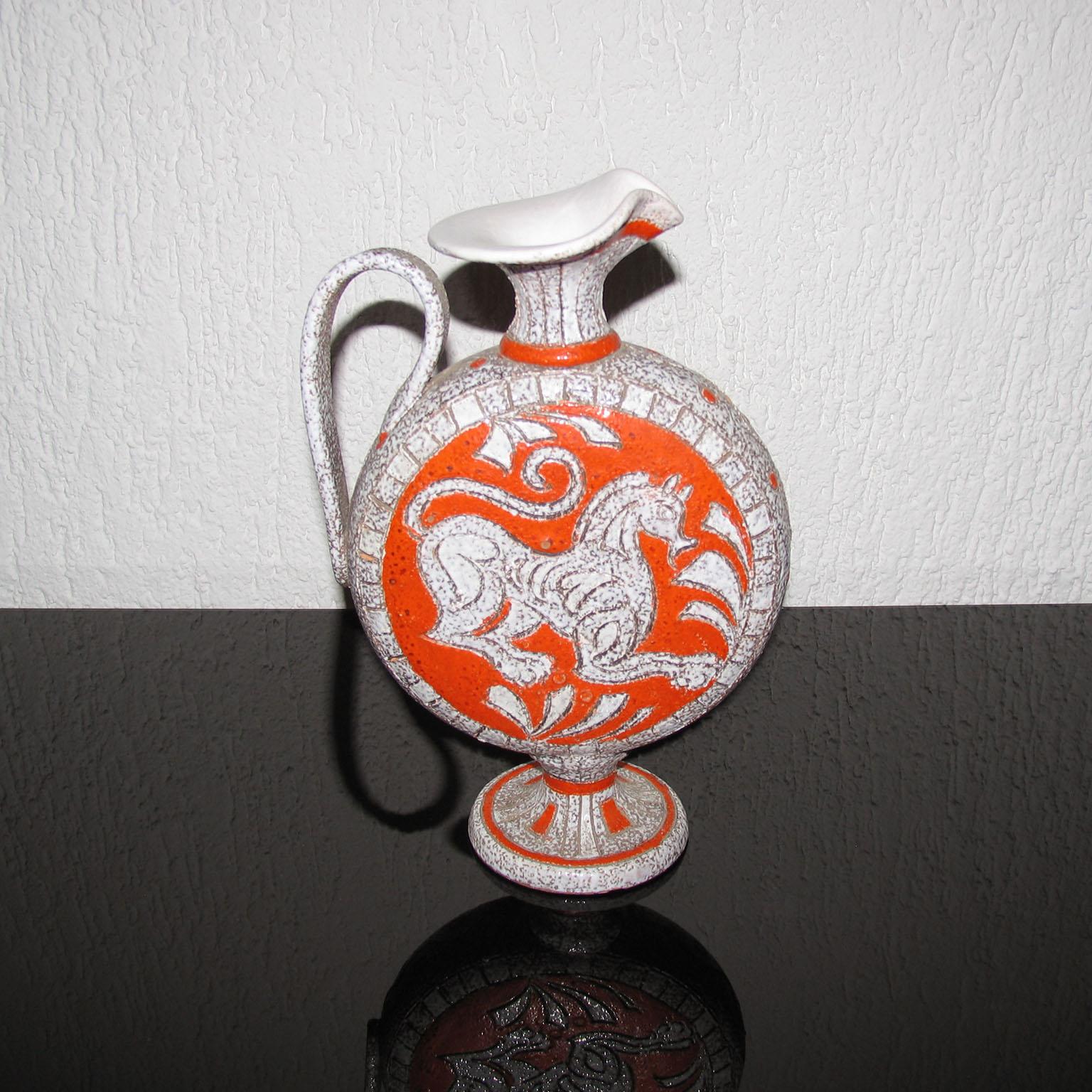 Jarra de cerámica moderna de mediados de siglo de Fratelli Fanciullacci Italia en Excelente estado para la venta en Bochum, NRW