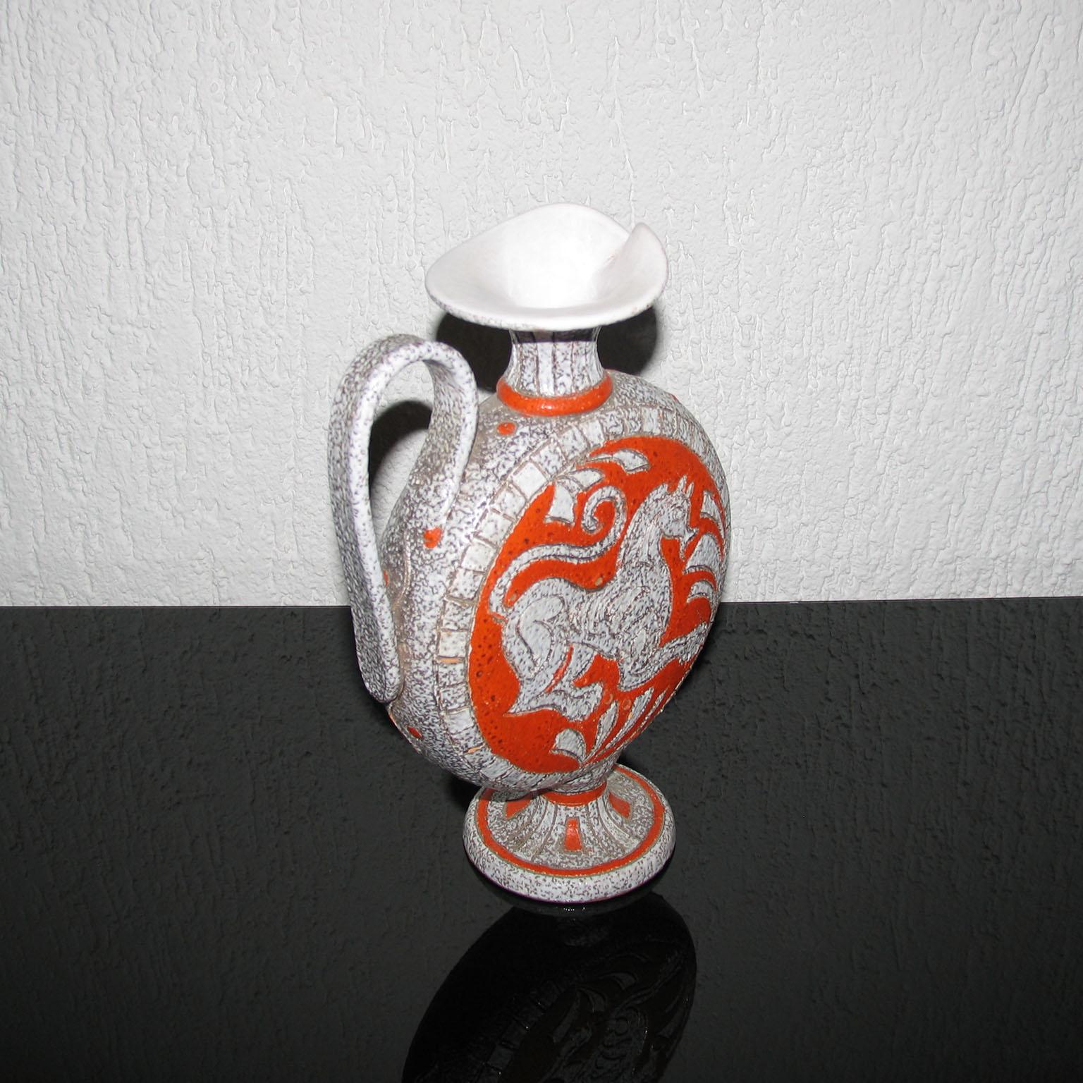 Jarra de cerámica moderna de mediados de siglo de Fratelli Fanciullacci Italia mediados del siglo XX en venta