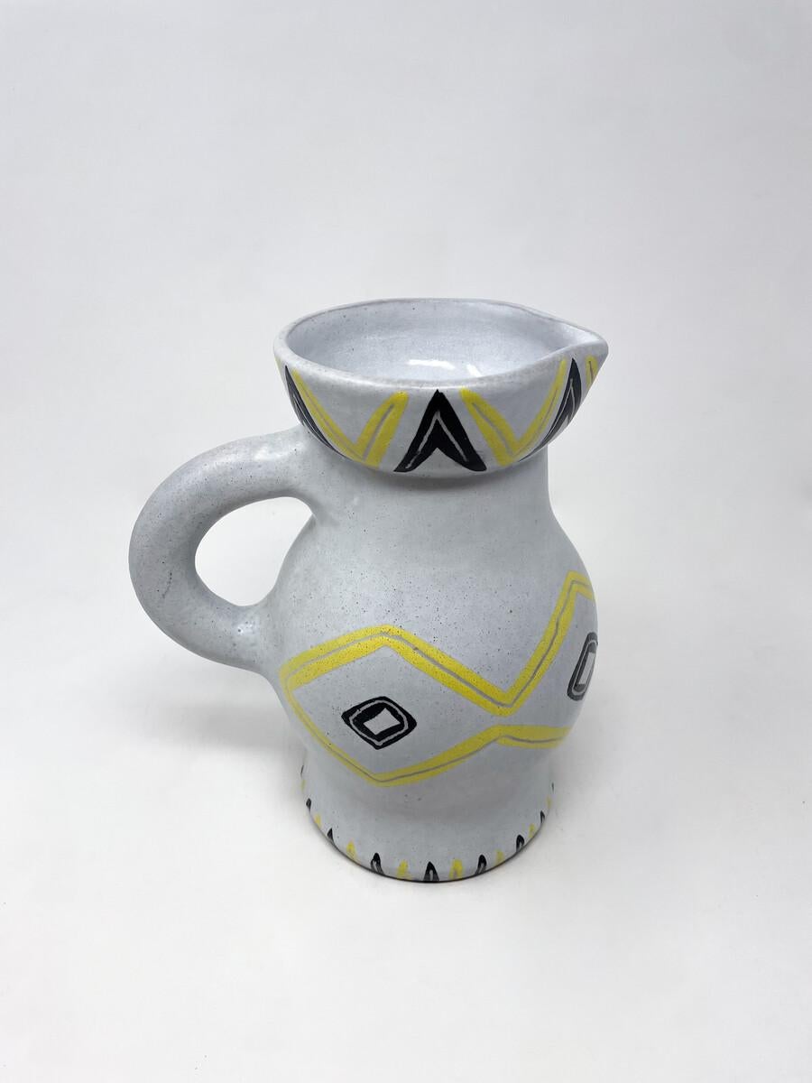 Mid-Century Modern Ceramic Pitcher by Jacques Rolland, 1950s In Good Condition For Sale In Brussels, BE
