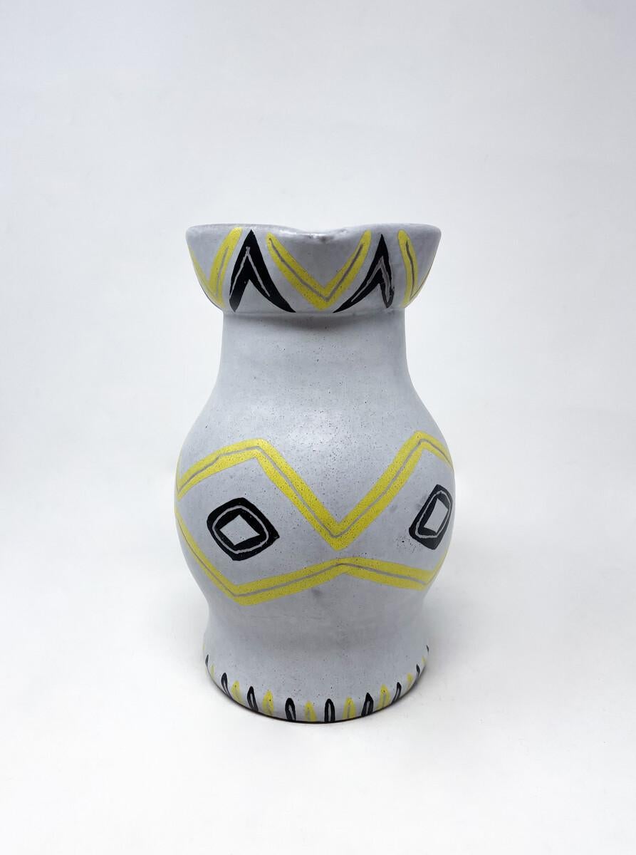 Moderner Keramikkrug aus der Mitte des Jahrhunderts von Jacques Rolland, 1950er Jahre im Angebot 1