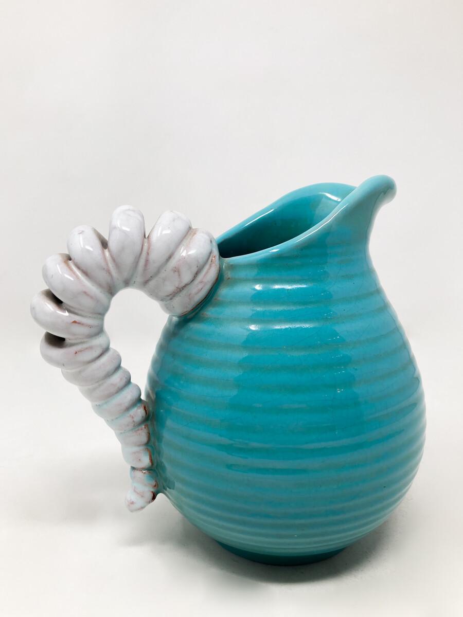 Metà XX secolo Brocca in ceramica moderna di metà secolo firmata Alexander, Belgio, anni '50 in vendita