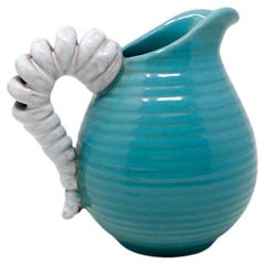 Brocca in ceramica moderna di metà secolo firmata Alexander, Belgio, anni '50