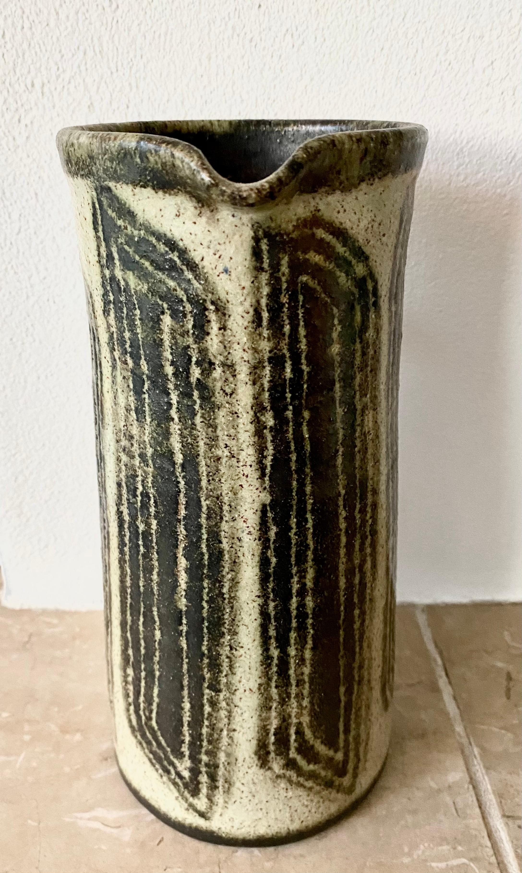Glazed Mid Century Modern Ceramic Pitcher, Vase By Han Cornelissen For Sale