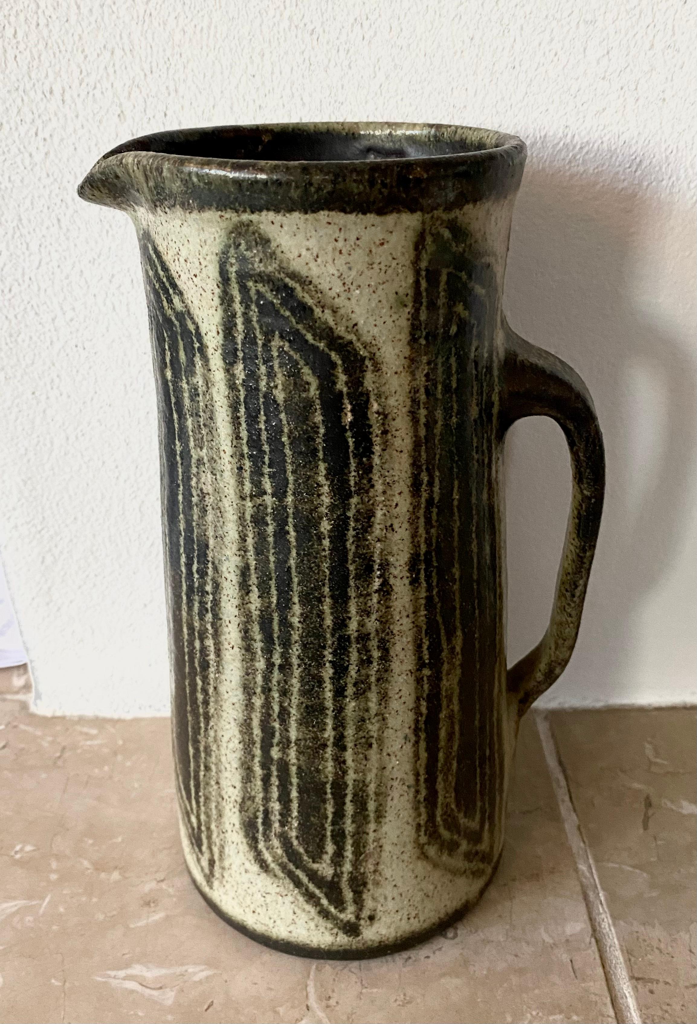 Mid Century Modern Ceramic Pitcher, Vase By Han Cornelissen In Good Condition For Sale In Schagen, NL