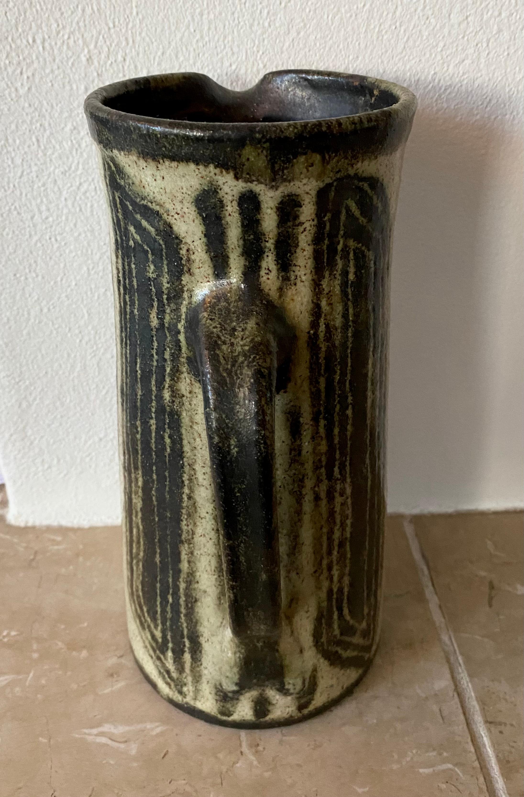 Mid Century Modern Ceramic Pitcher, Vase By Han Cornelissen For Sale 1