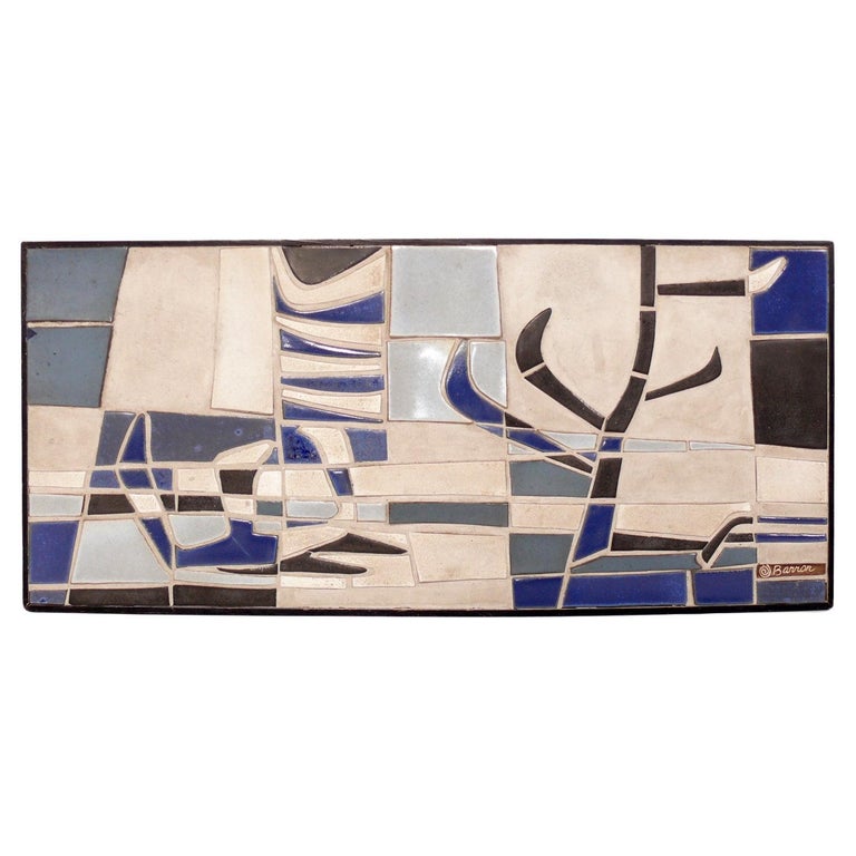 MidCentury Modern Ceramic Plaque by Harris and Ros Barron Boston