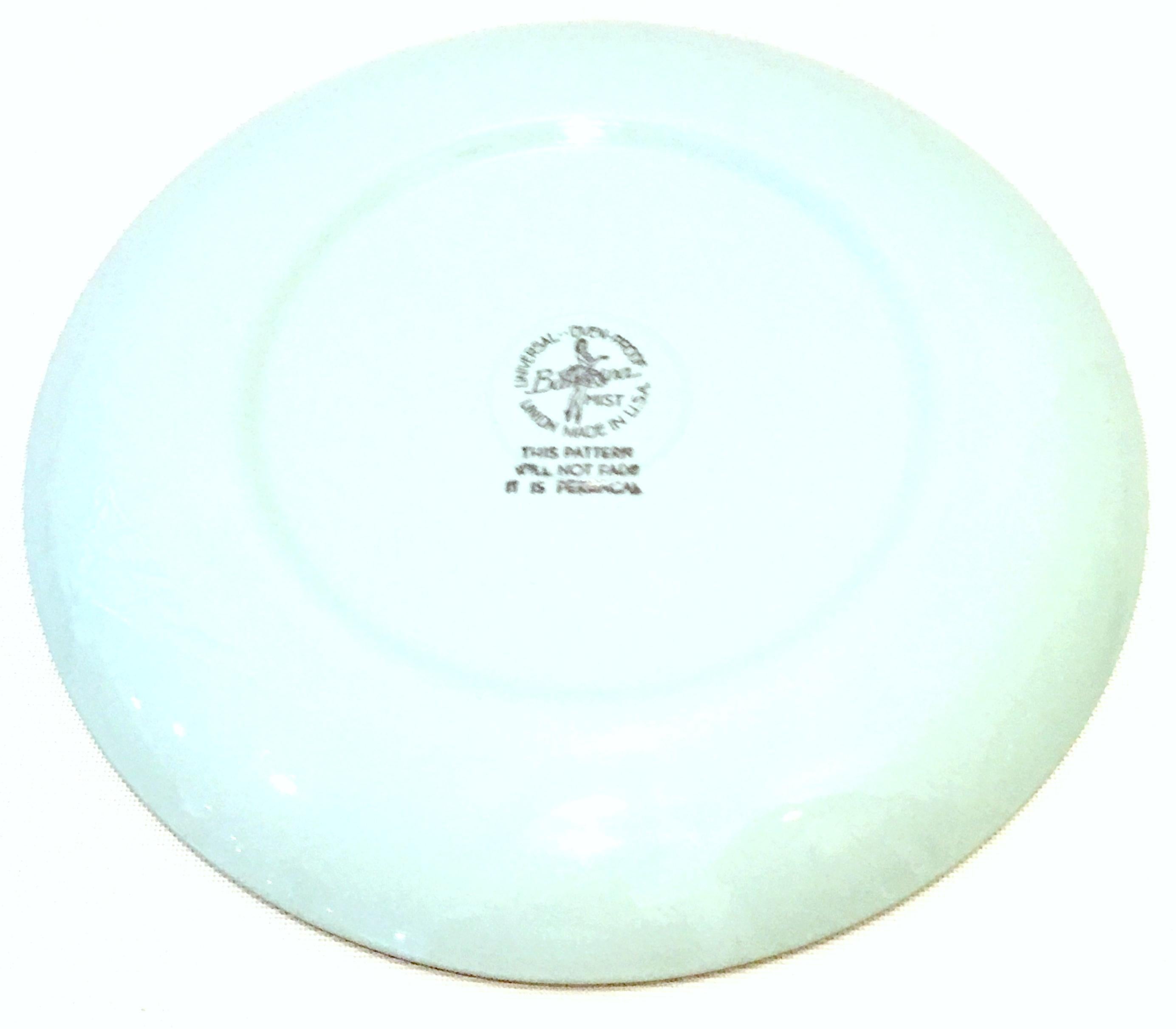 Mid-Century Modern Ceramic & Platinum Dinnerware, 