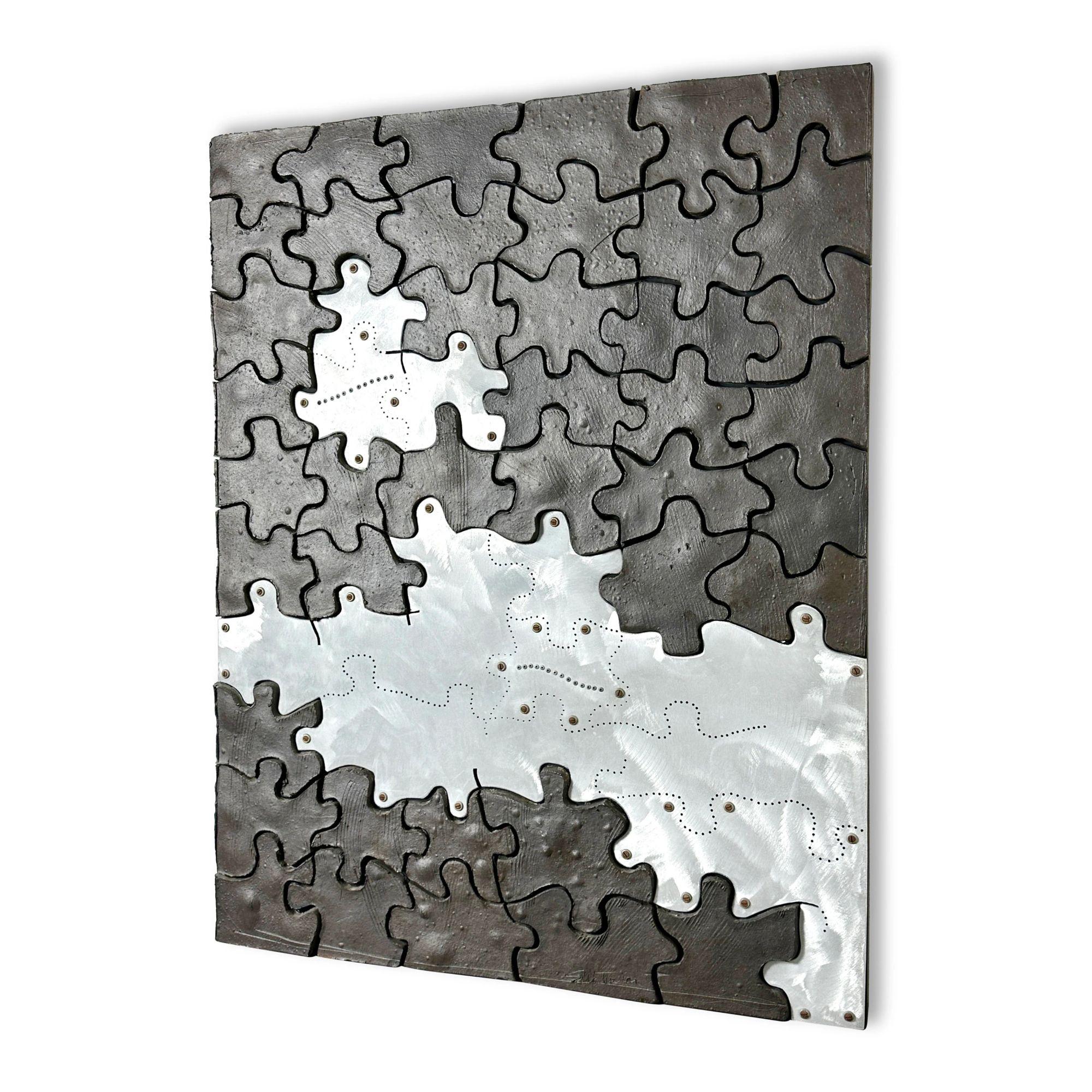 Mid-Century Modern Mid Century Modern Ceramic Puzzle Mosaic Wall Sculpture by John Stephenson 1975 For Sale