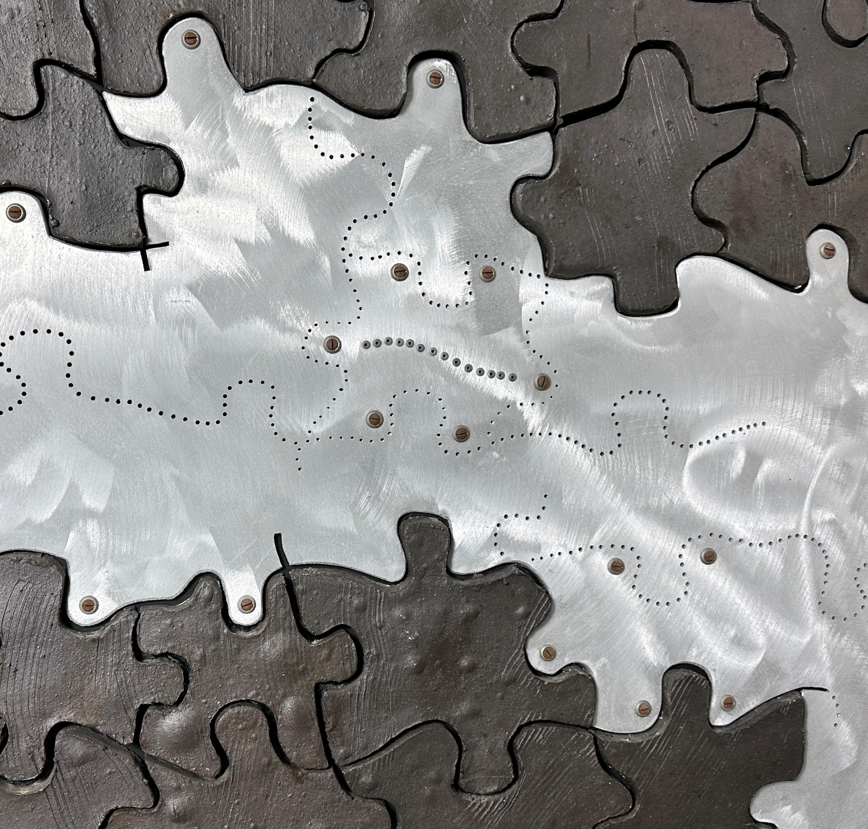 20th Century Mid Century Modern Ceramic Puzzle Mosaic Wall Sculpture by John Stephenson 1975 For Sale