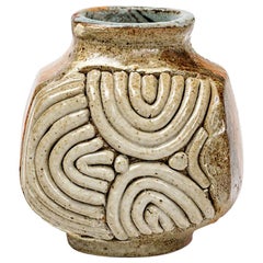 Mid-Century Modern Ceramic Sculpture Vase by J. Guillaume French Stoneware