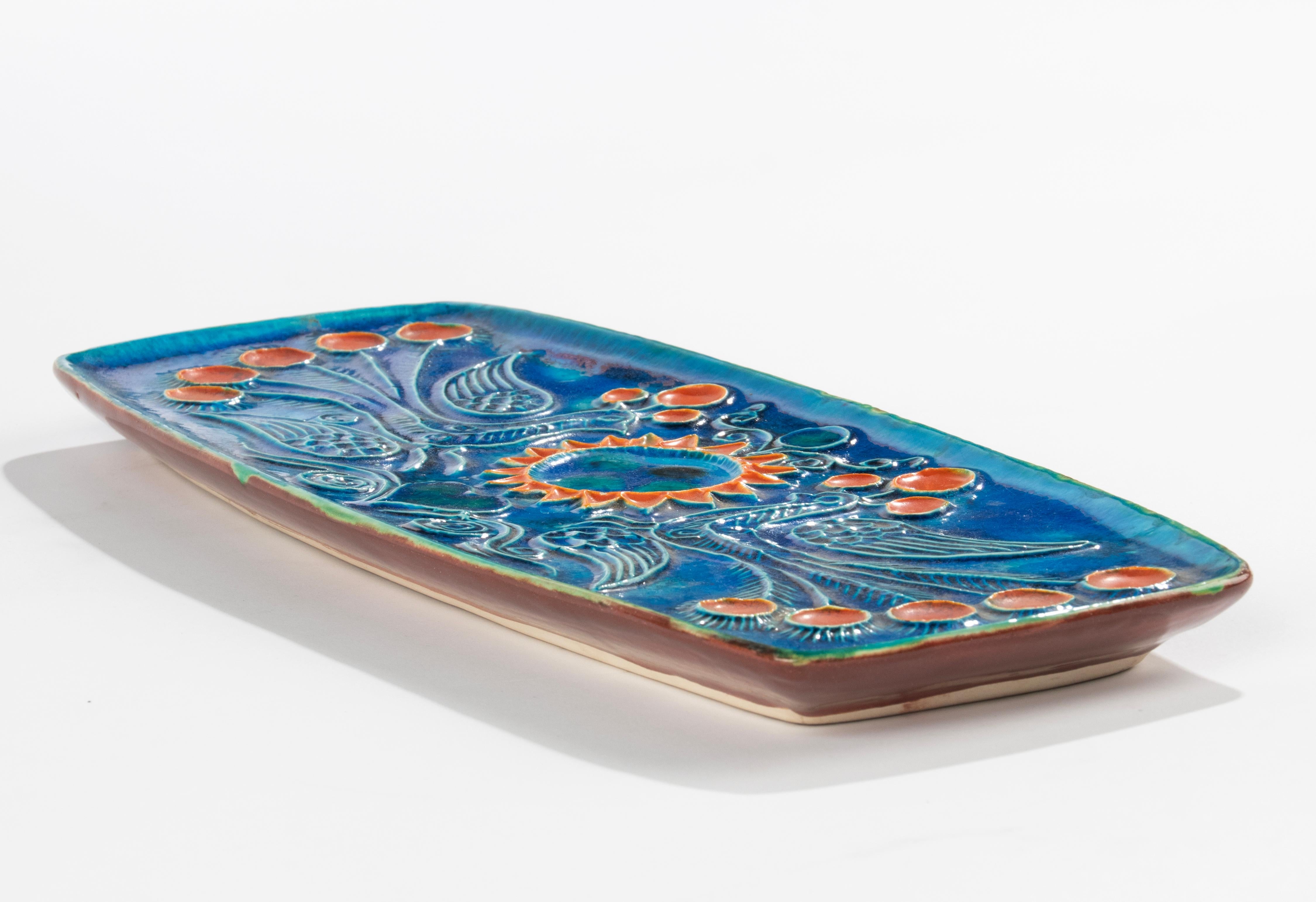 Assiette de service en céramique moderne du milieu du siècle dernier - par Jean-Claude Taburet pour Quimper 4