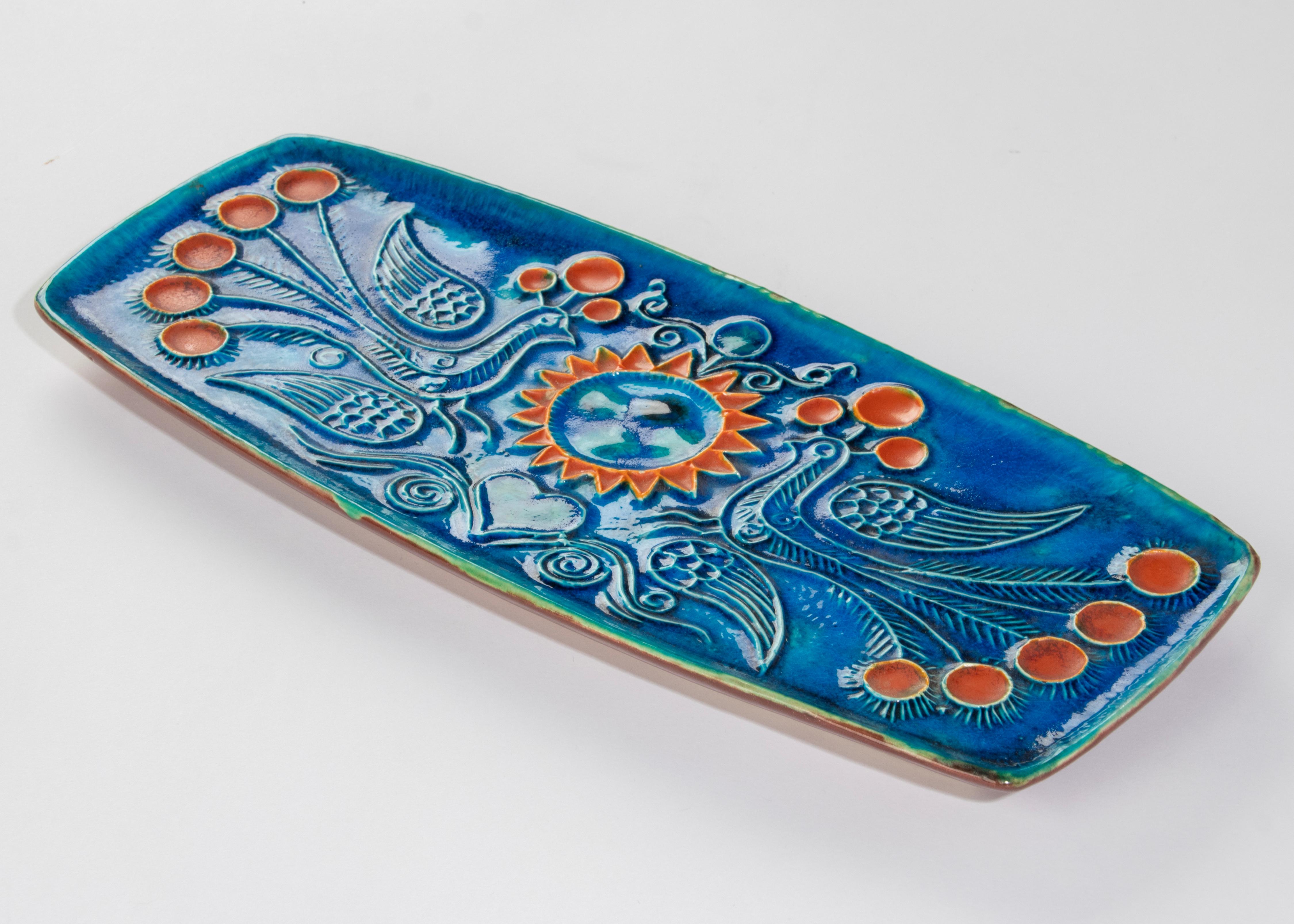 Assiette de service en céramique moderne du milieu du siècle dernier - par Jean-Claude Taburet pour Quimper 5