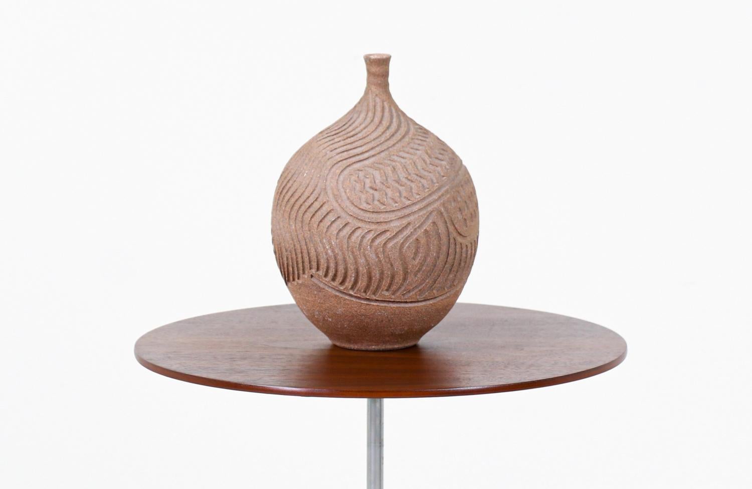 Mid-Century Modern Ceramic Stoneware vase.