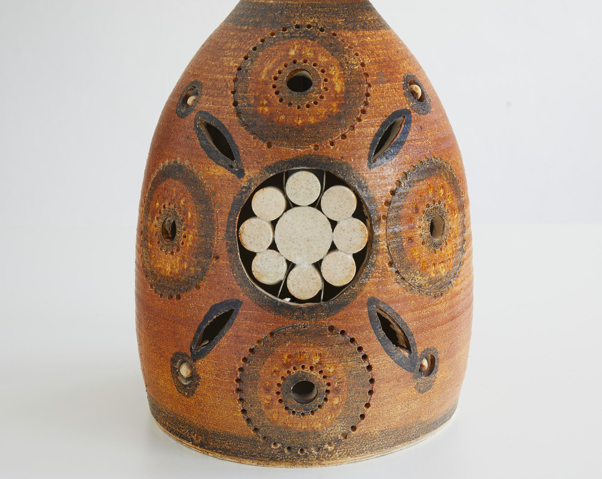 Mid-Century Modern Ceramic Table Lamp by George Pelletier, France 1960 In Good Condition For Sale In Renens, CH