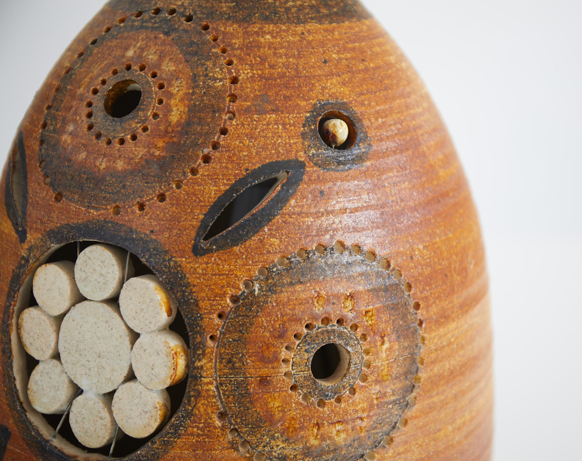 Mid-20th Century Mid-Century Modern Ceramic Table Lamp by George Pelletier, France 1960 For Sale